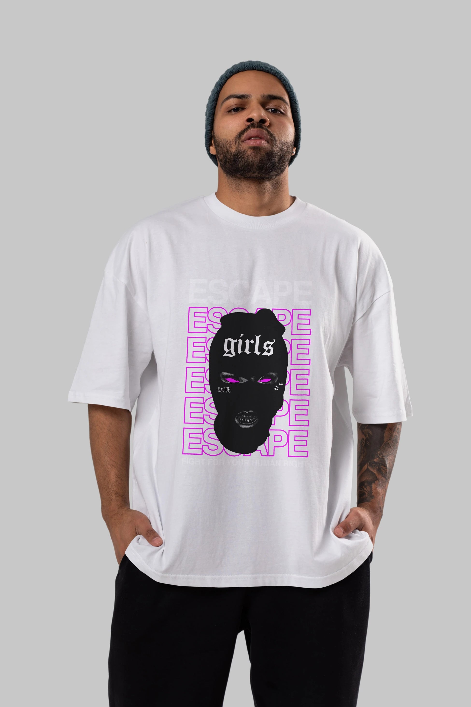 Escape Girl Ön Baskılı Oversize t-shirt Erkek Kadın Unisex