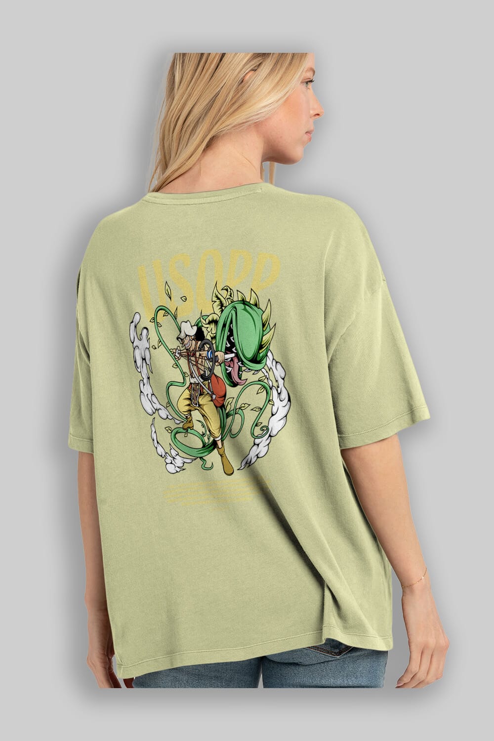 Usopp Anime Arka Baskılı Oversize t-shirt Erkek Kadın Unisex
