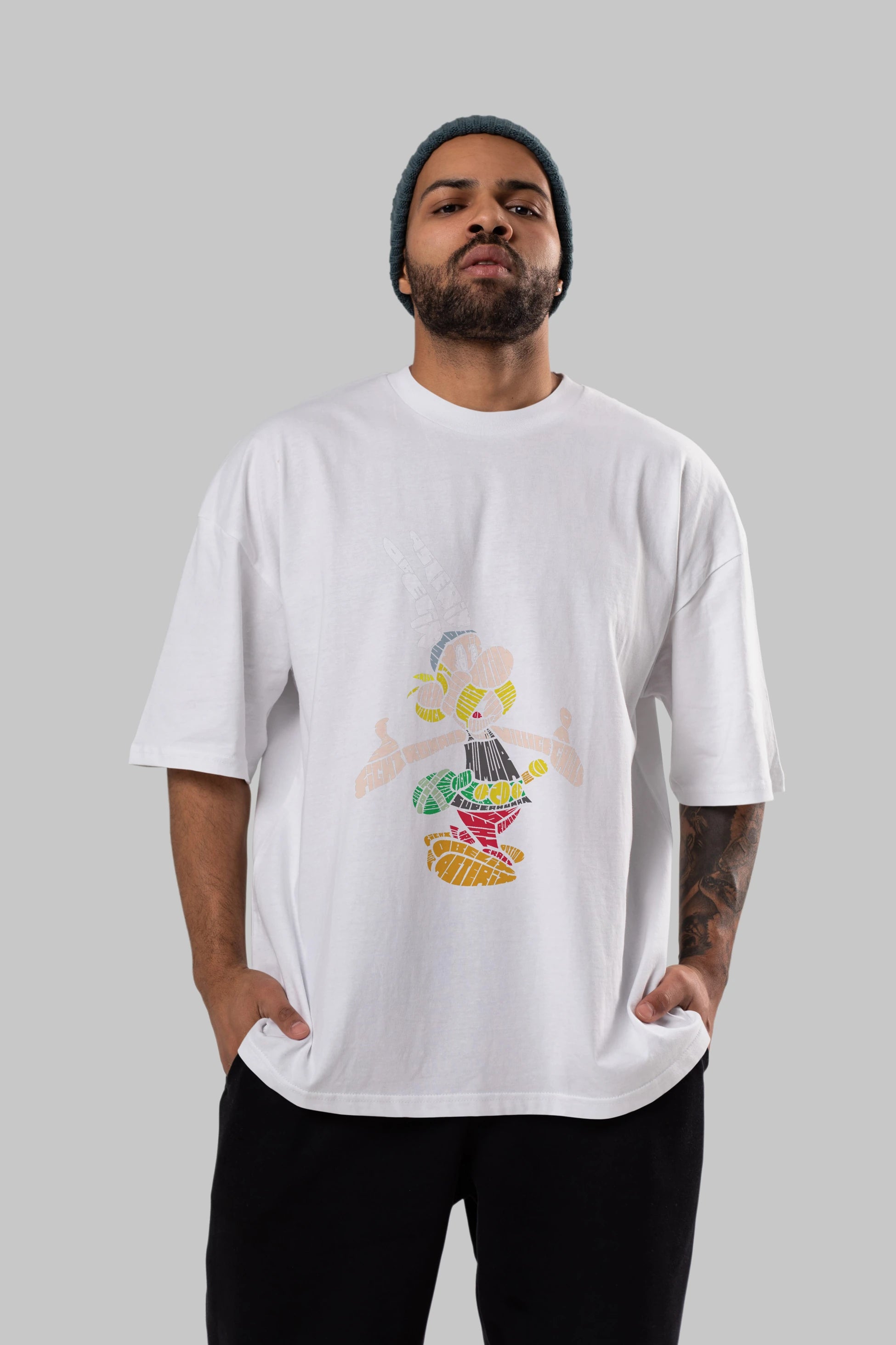 Asterix Ön Baskılı Oversize t-shirt %100 pamuk Erkek Kadın Unisex