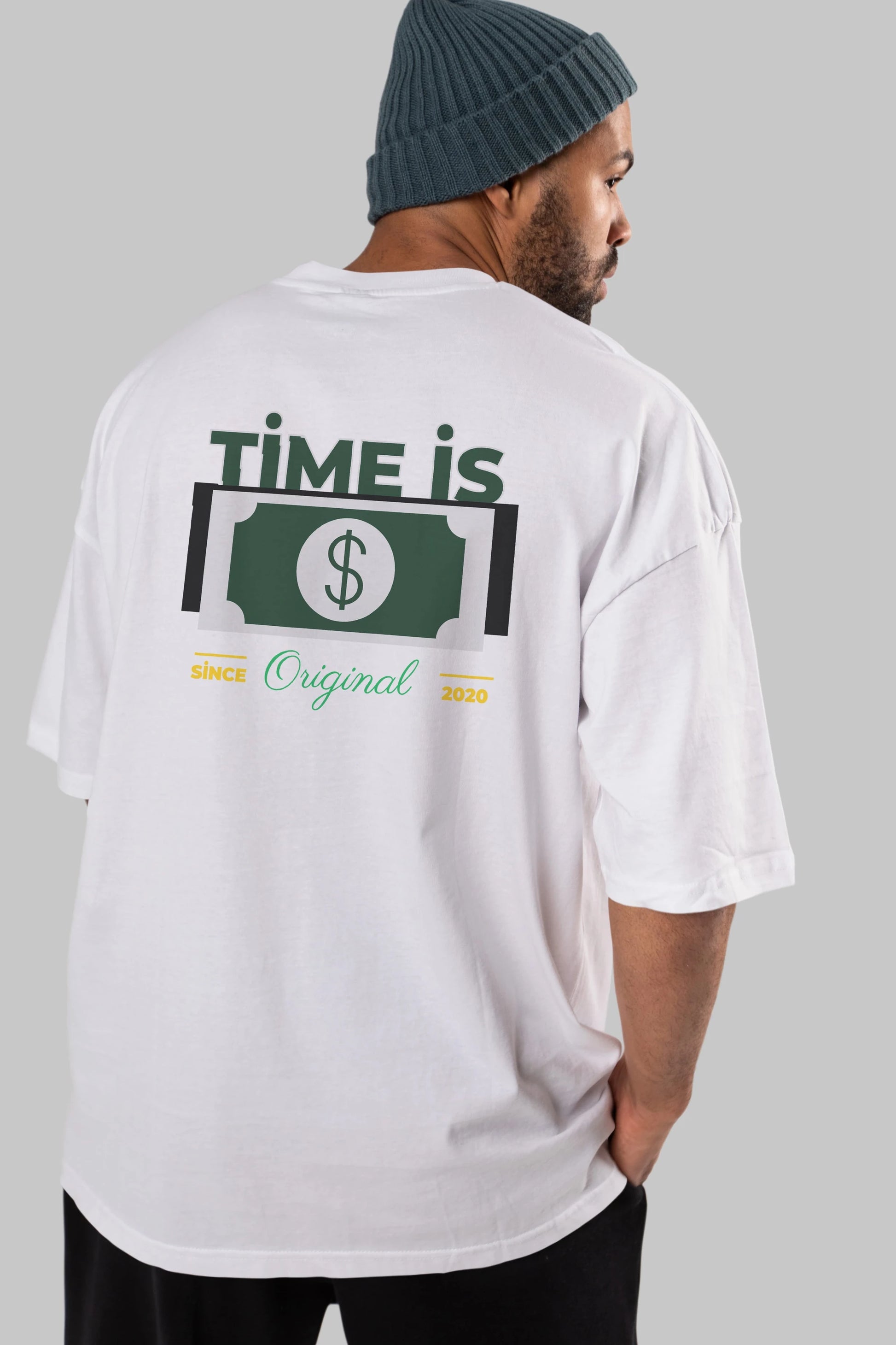 Time is Original Arka Baskılı Oversize t-shirt Erkek Kadın Unisex