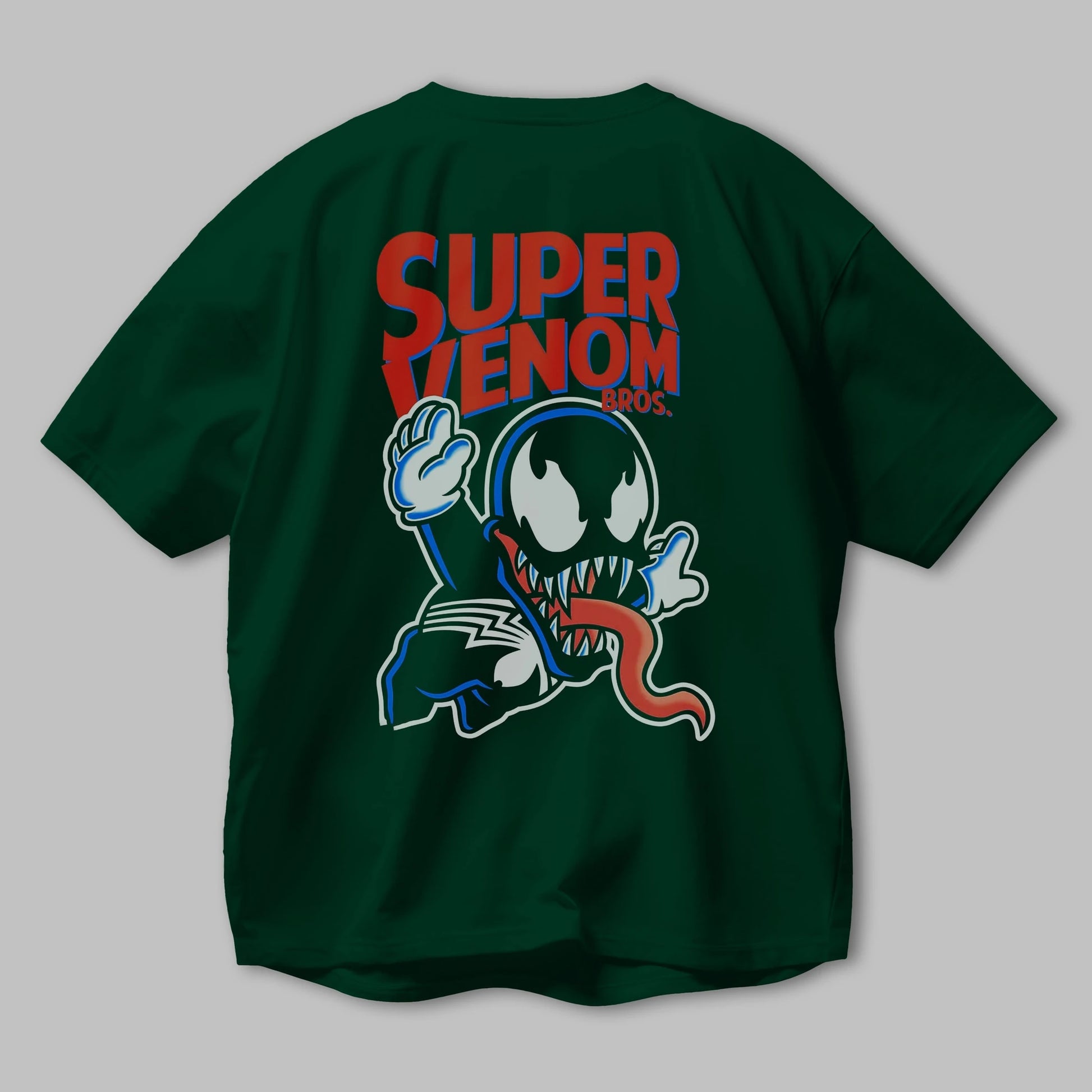 Super Venom Arka Baskılı Oversize t-shirt Erkek Kadın Unisex %100 Pamuk Bisiklet Yaka tişort