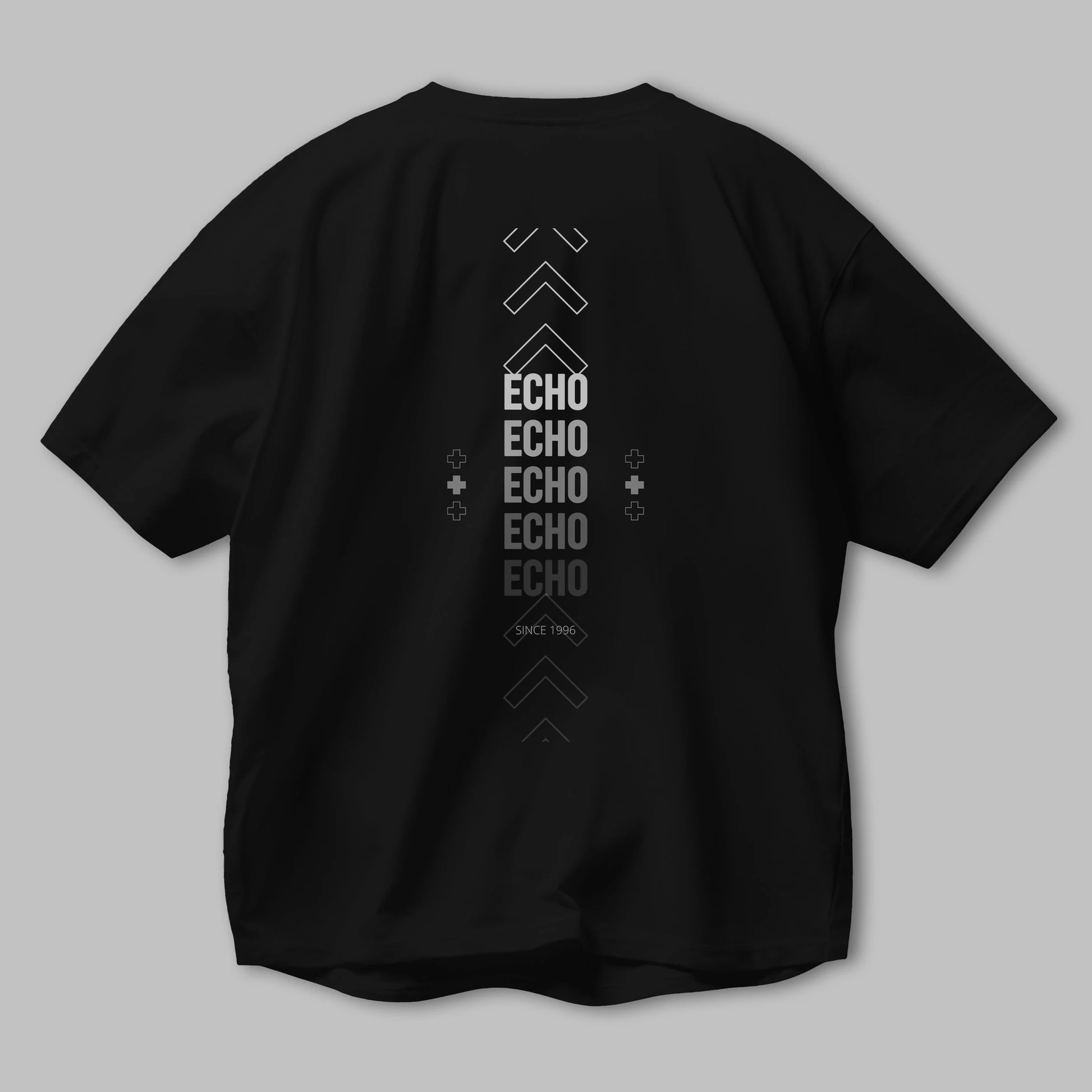 Echo Yazılı Arka Baskılı Oversize t-shirt Erkek Kadın Unisex