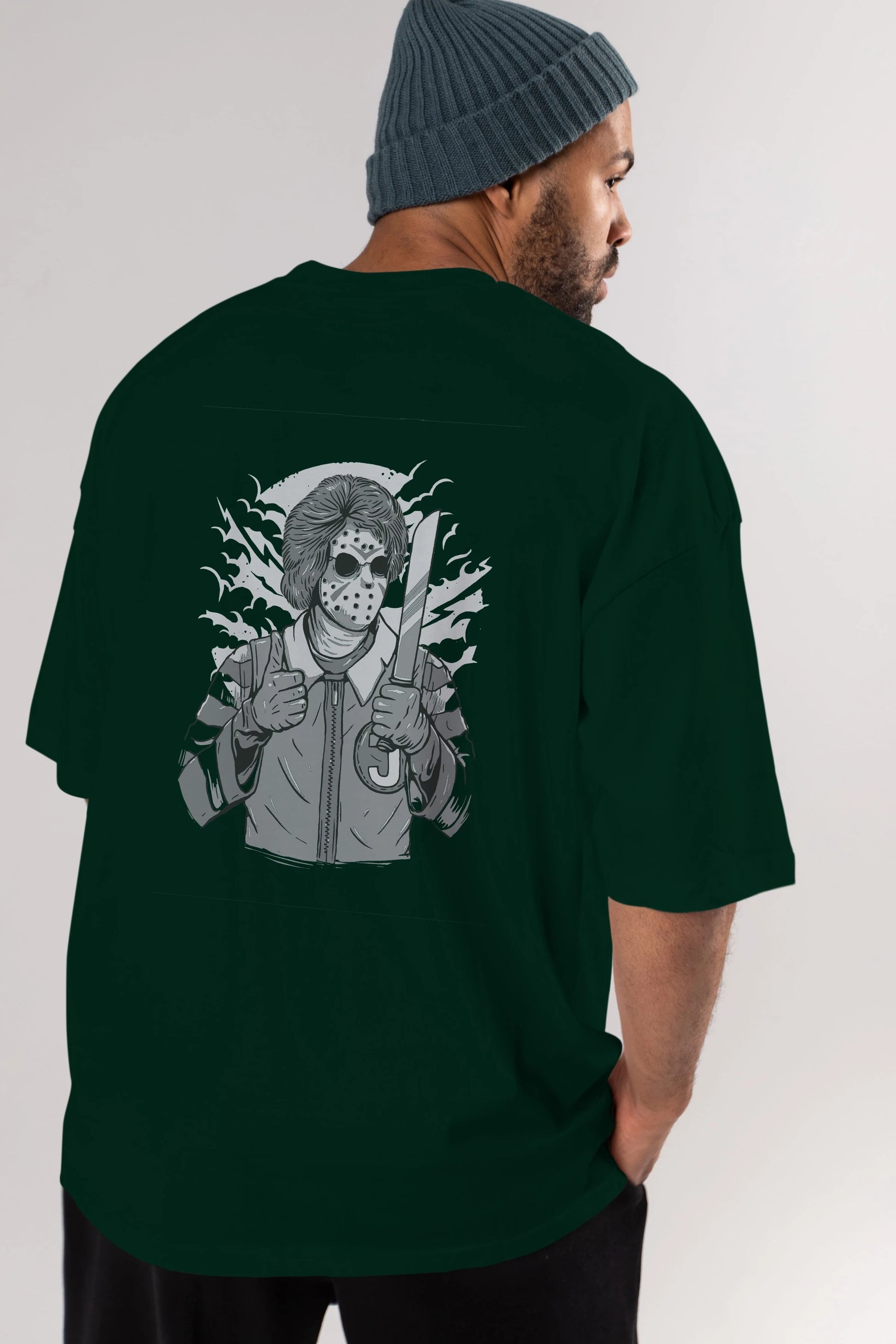 Clown Killer Arka Baskılı Oversize t-shirt Erkek Kadın Unisex %100 Pamuk