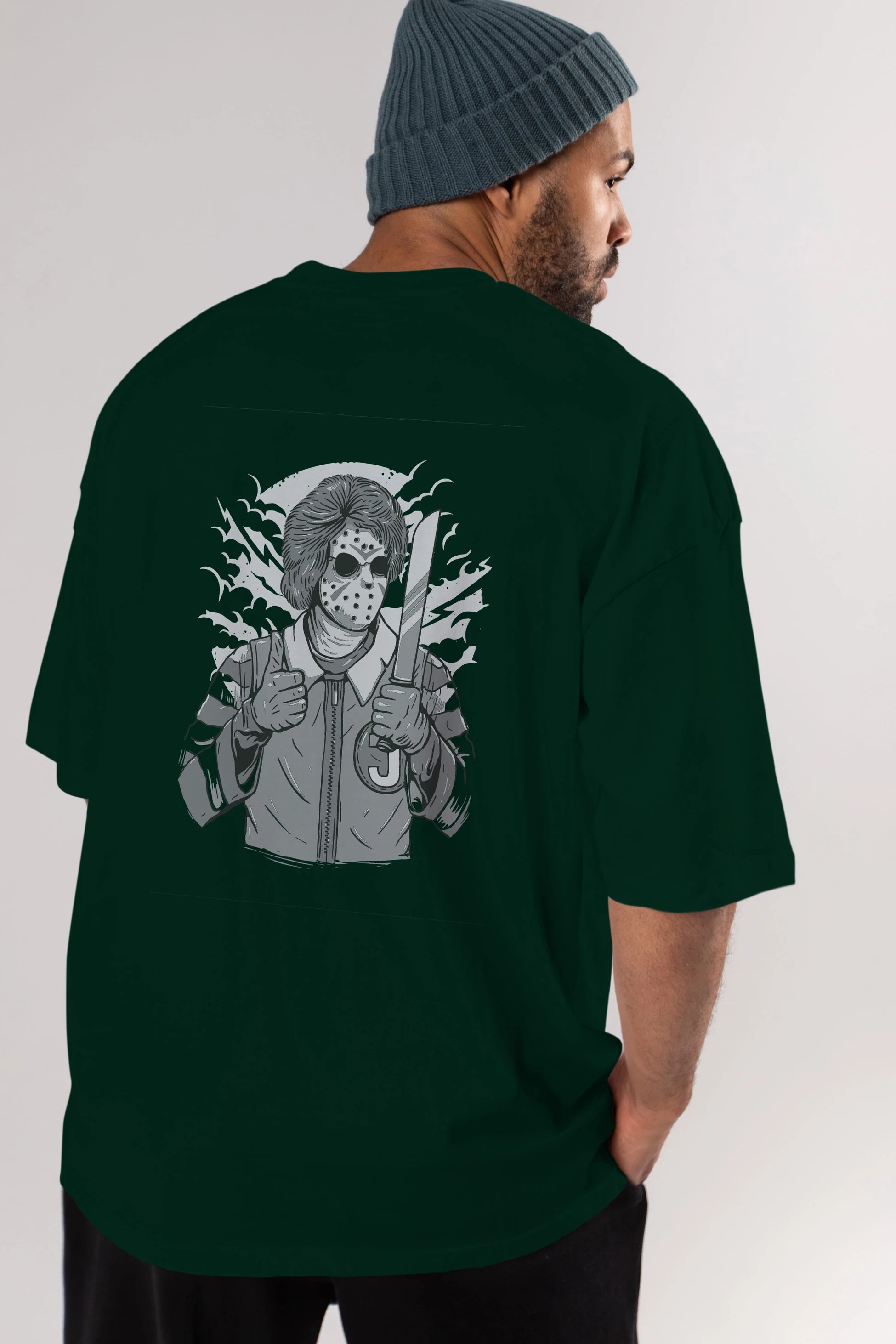 Clown Killer Arka Baskılı Oversize t-shirt Erkek Kadın Unisex %100 Pamuk