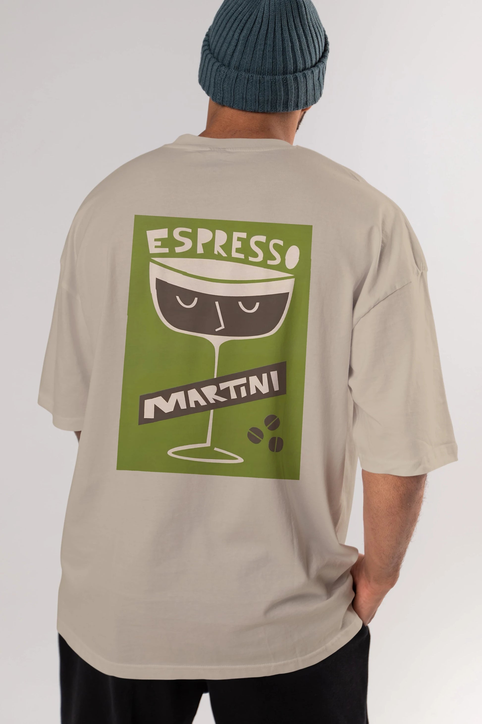 Espresso Martini 2 Arka Baskılı Oversize t-shirt Erkek Kadın Unisex %100 Pamuk Bisiklet Yaka tişort