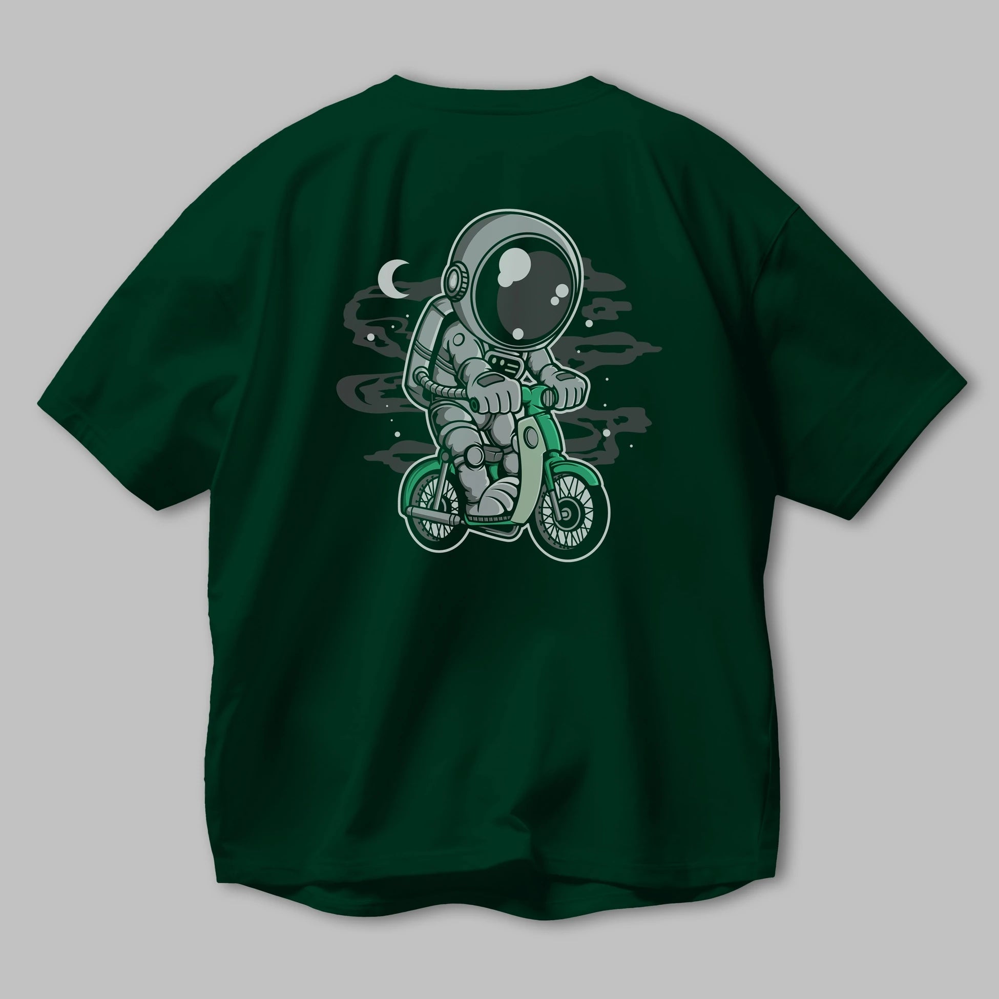 Astronaut Classic Motorbike Arka Baskılı Oversize t-shirt Erkek Kadın Unisex