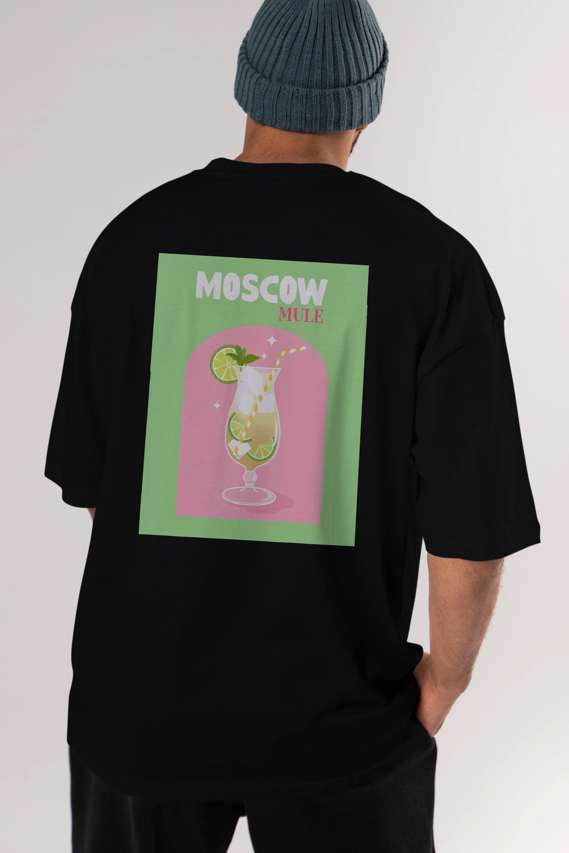 Moscow Mule 5 Arka Baskılı Oversize t-shirt Erkek Kadın Unisex %100 Pamuk Bisiklet Yaka tişort