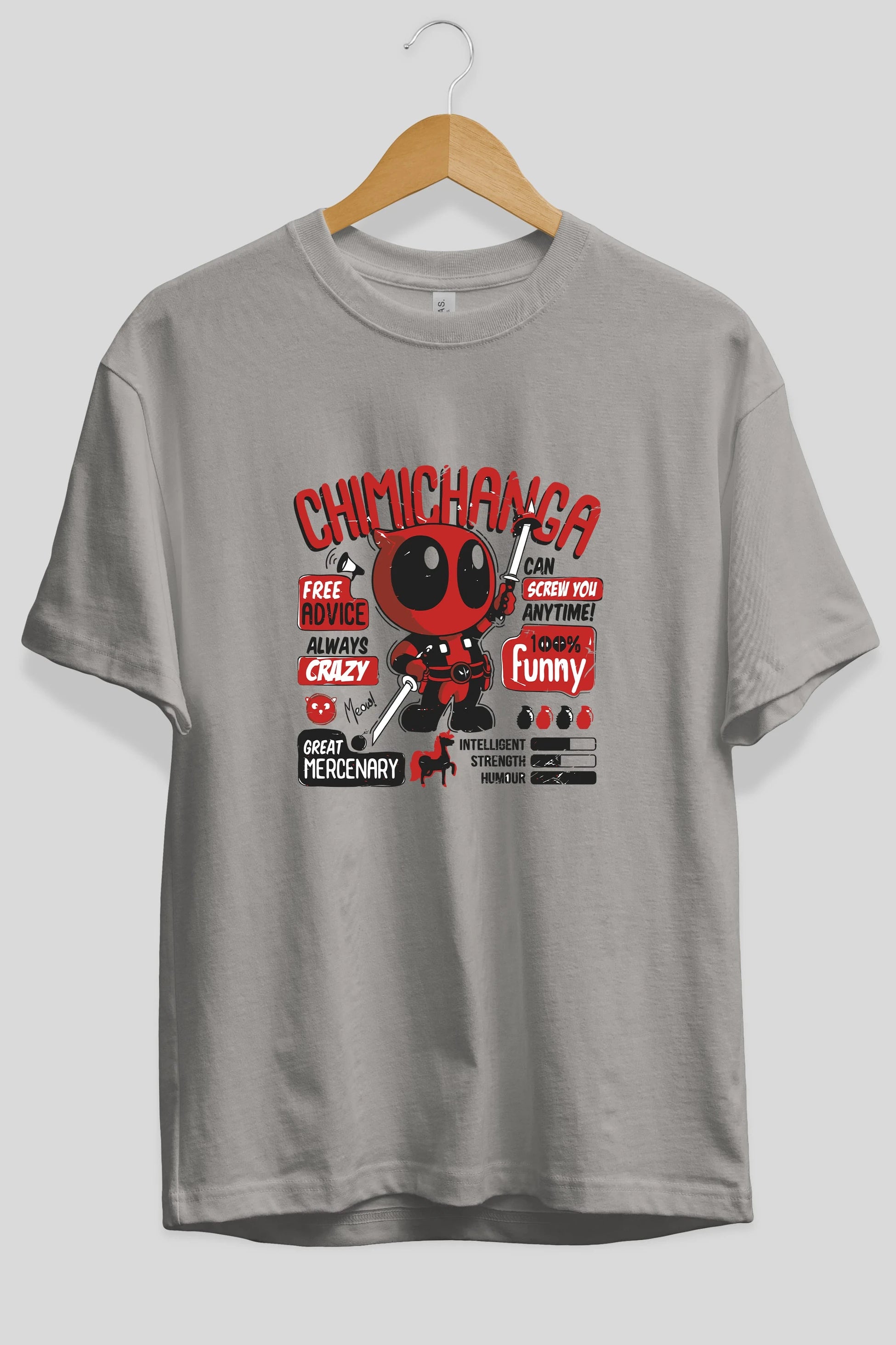 Deadpool (9) Ön Baskılı Oversize t-shirt Erkek Kadın Unisex %100 Pamuk Bisiklet Yaka tişort