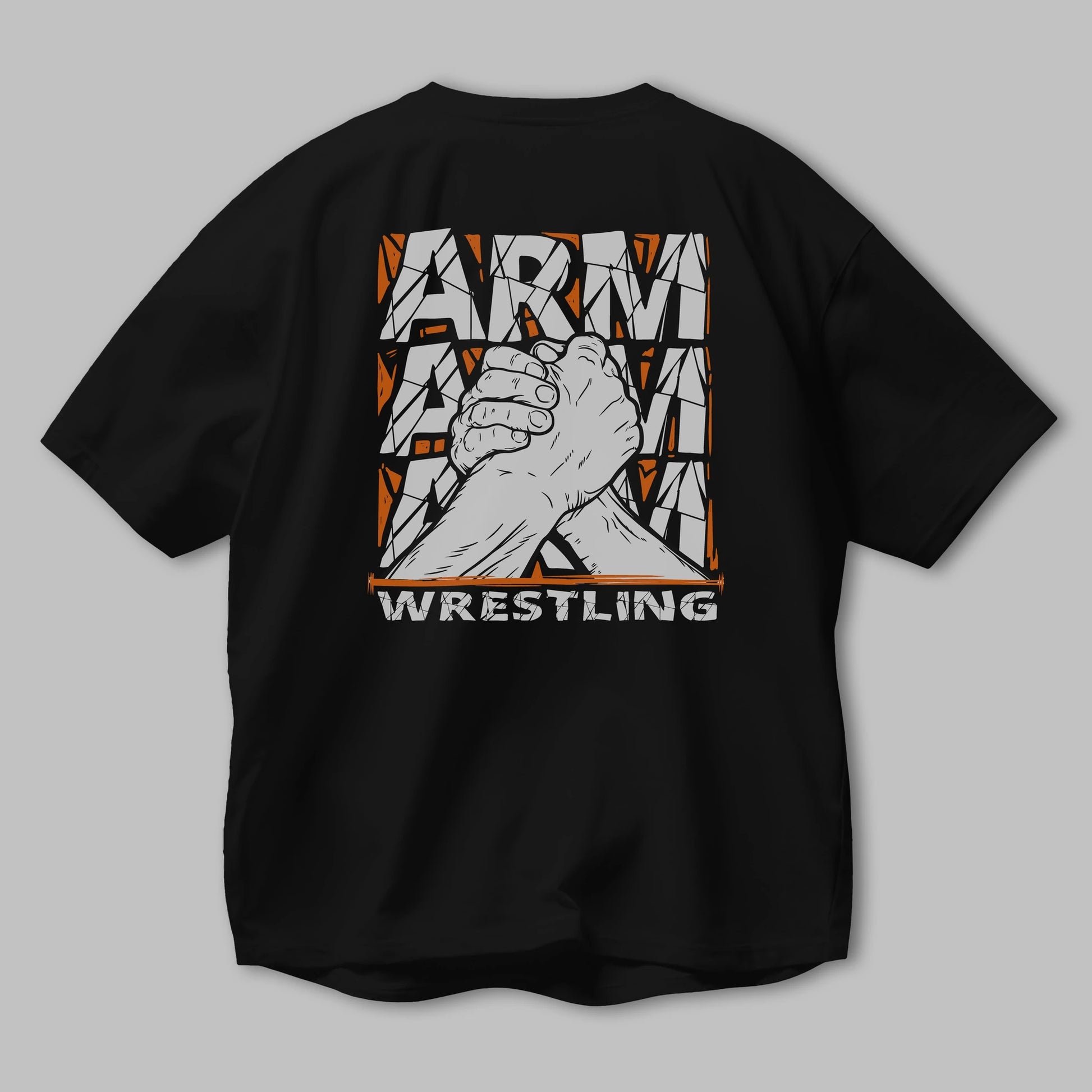 Arm Wrestling Arka Baskılı Oversize t-shirt Erkek Kadın Unisex