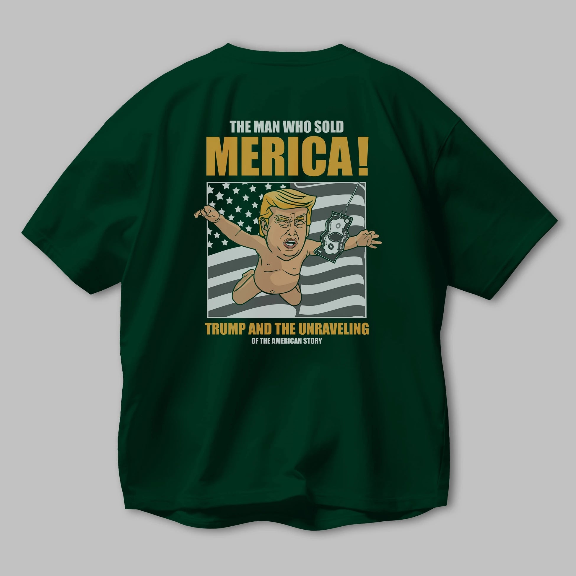 Trump Nirvana Arka Baskılı Oversize t-shirt Erkek Kadın Unisex %100 Pamuk tişort