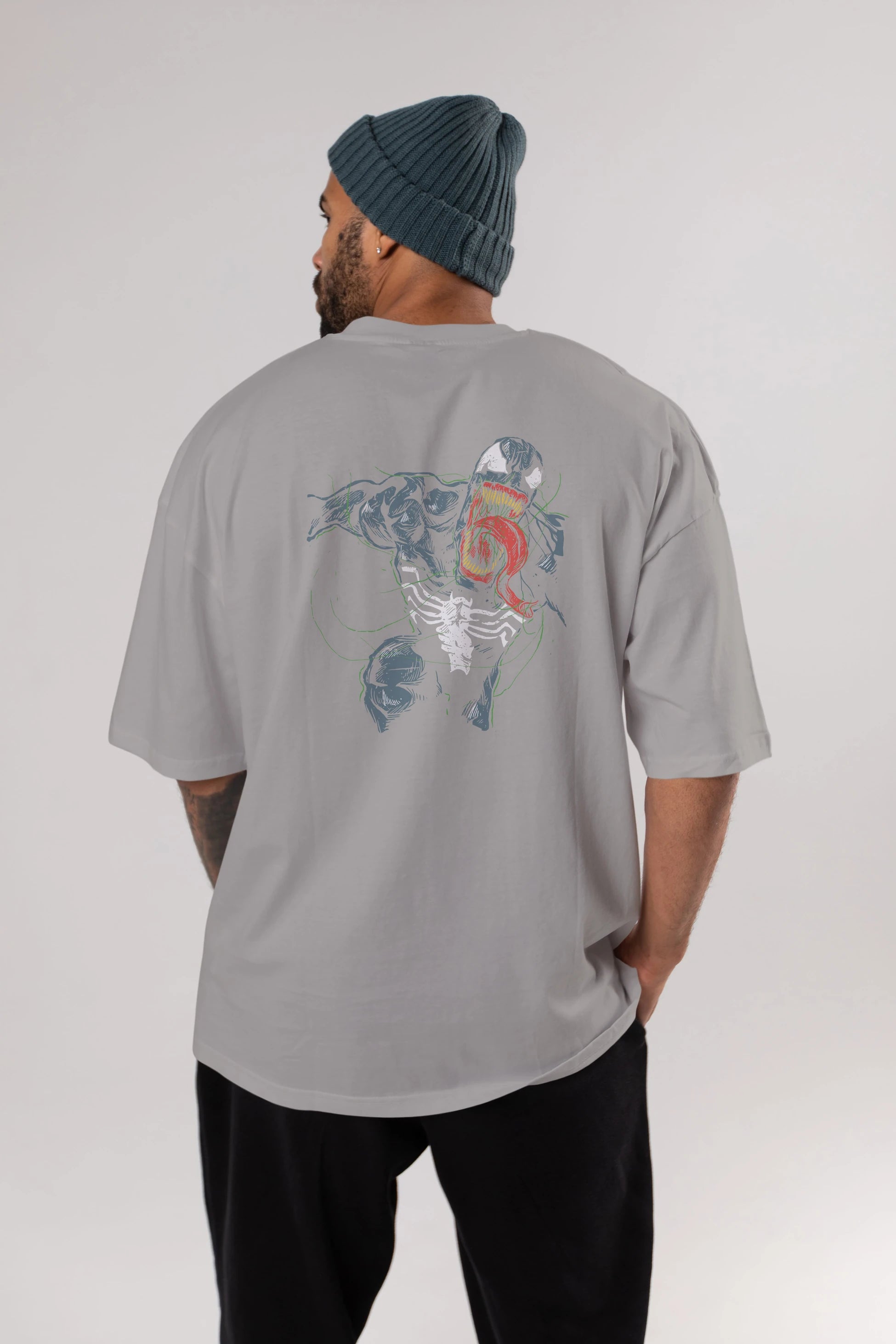 Venom (6) Arka Baskılı Oversize t-shirt Erkek Kadın Unisex %100 Pamuk Bisiklet Yaka tişort