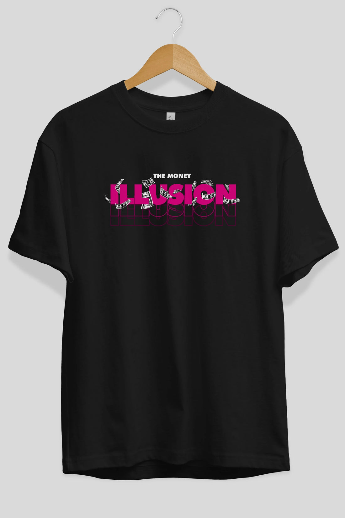 The Money Illusion Ön Baskılı Oversize t-shirt Erkek Kadın Unisex