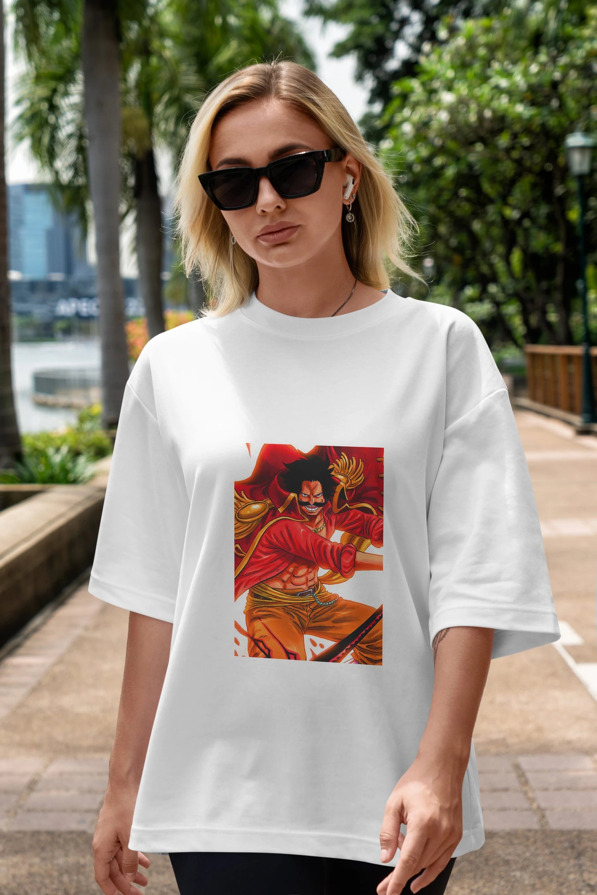 Gol D. Roger Anime Ön Baskılı Oversize t-shirt Erkek Kadın Unisex