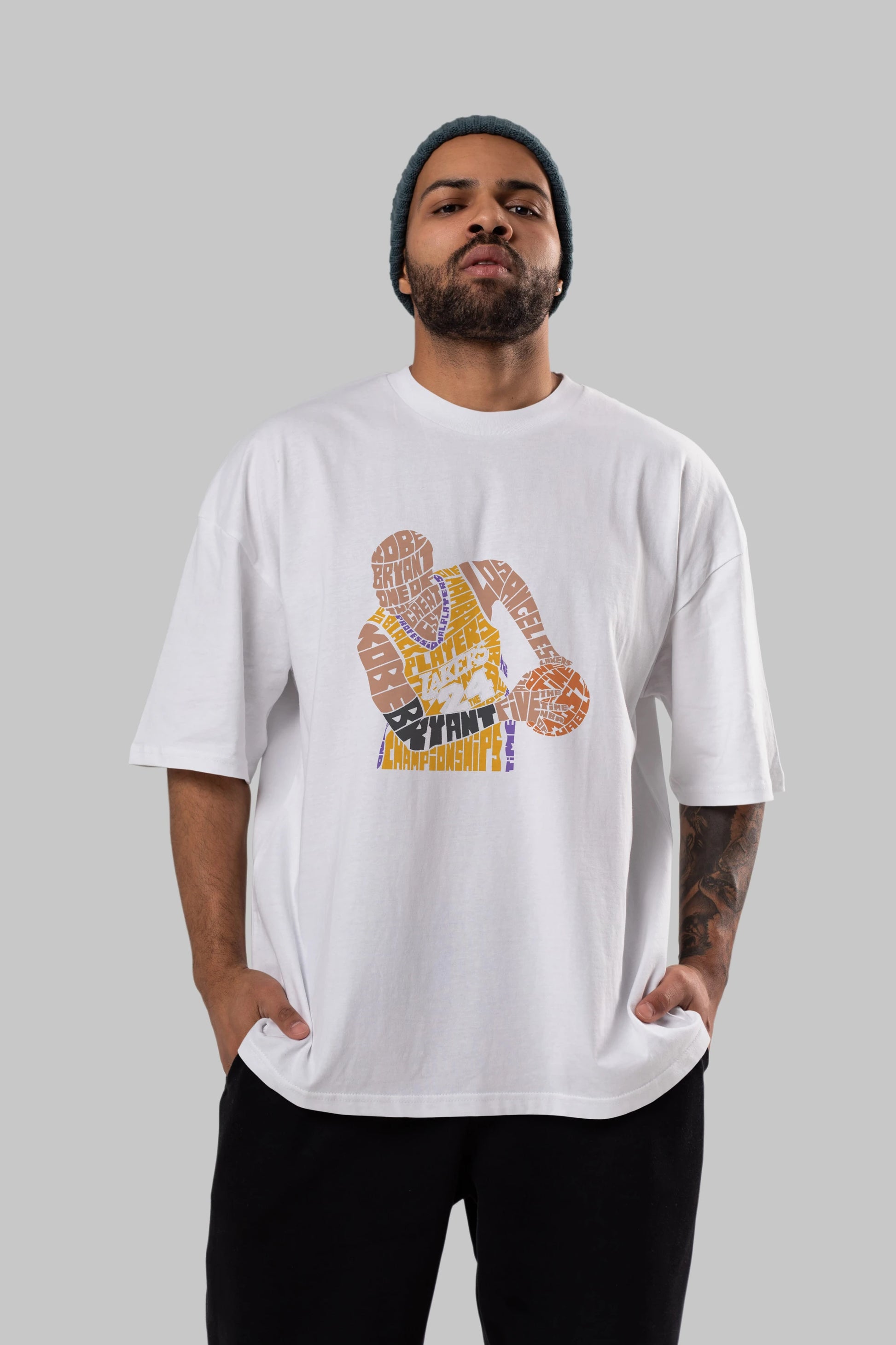 Kobe Bryant Ön Baskılı Oversize t-shirt %100 pamuk Erkek Kadın Unisex
