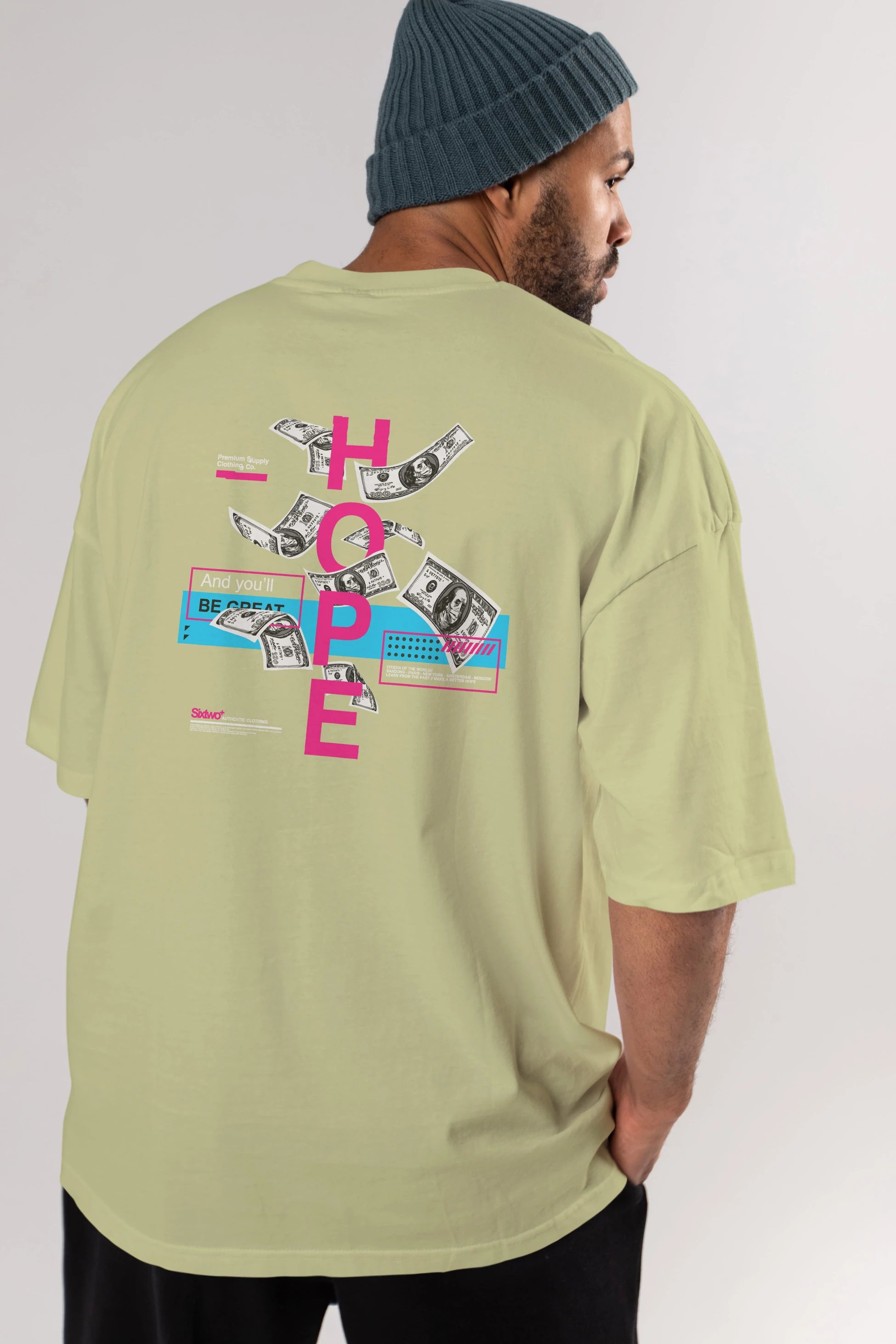 Hope Arka Baskılı Oversize t-shirt Erkek Kadın Unisex