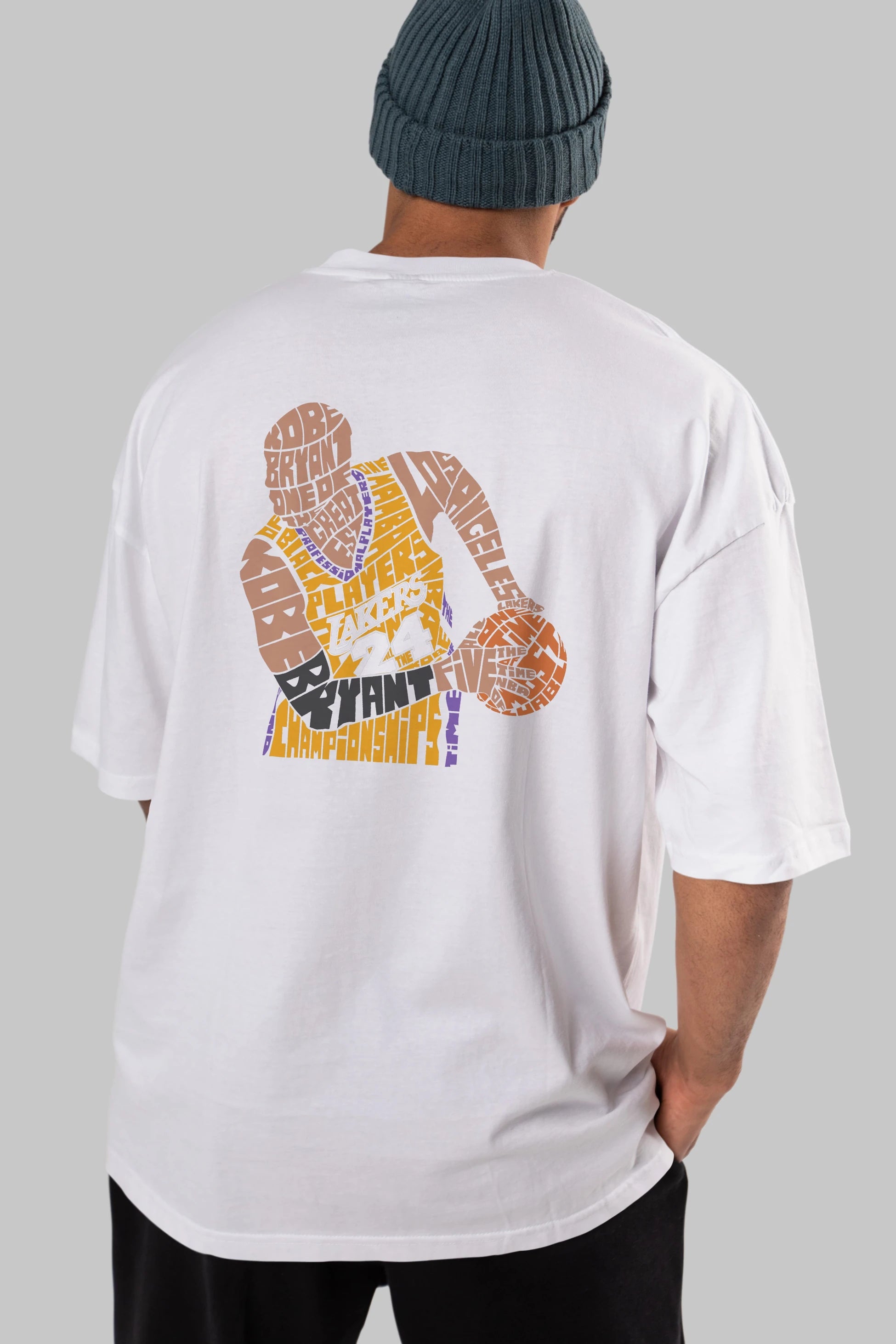 Kobe Bryant Arka Baskılı Oversize t-shirt %100 pamuk Erkek Kadın Unisex