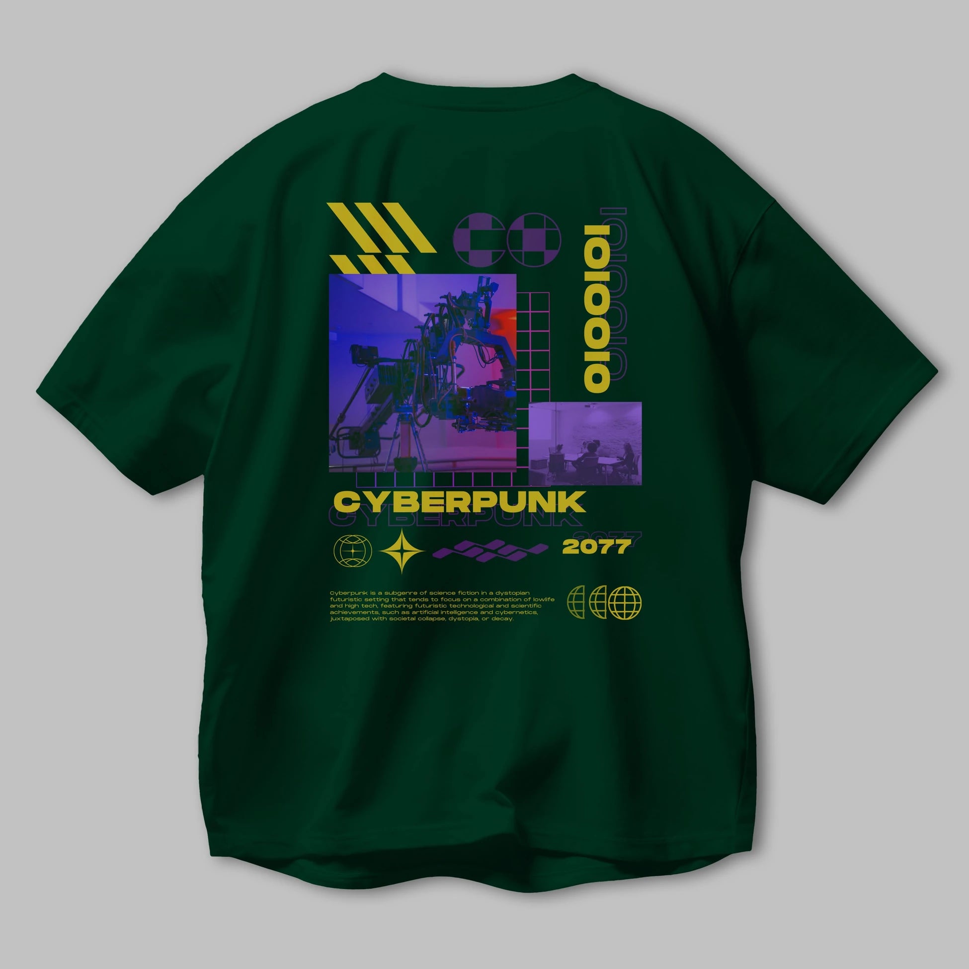 Cyberpunk Yazılı Arka Baskılı Oversize t-shirt Erkek Kadın Unisex