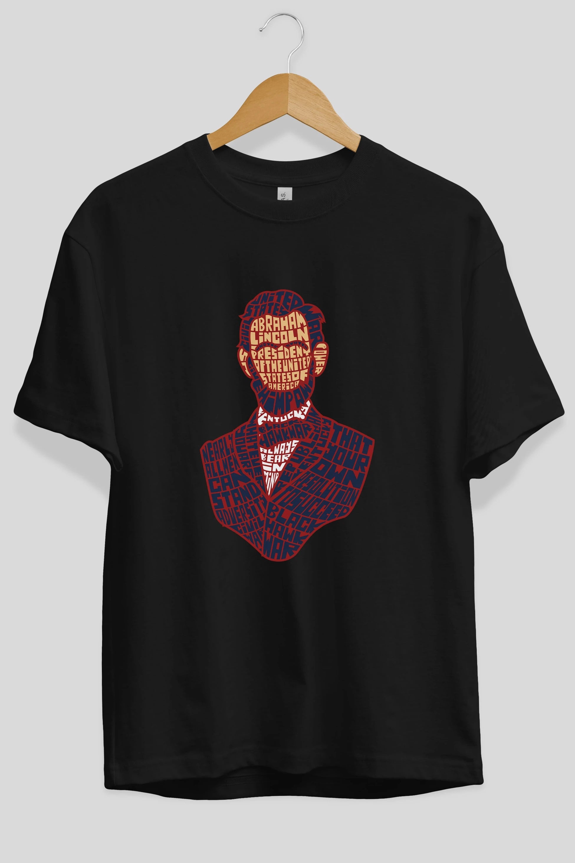 Abraham Lincoln Ön Baskılı Oversize t-shirt %100 pamuk Erkek Kadın Unisex