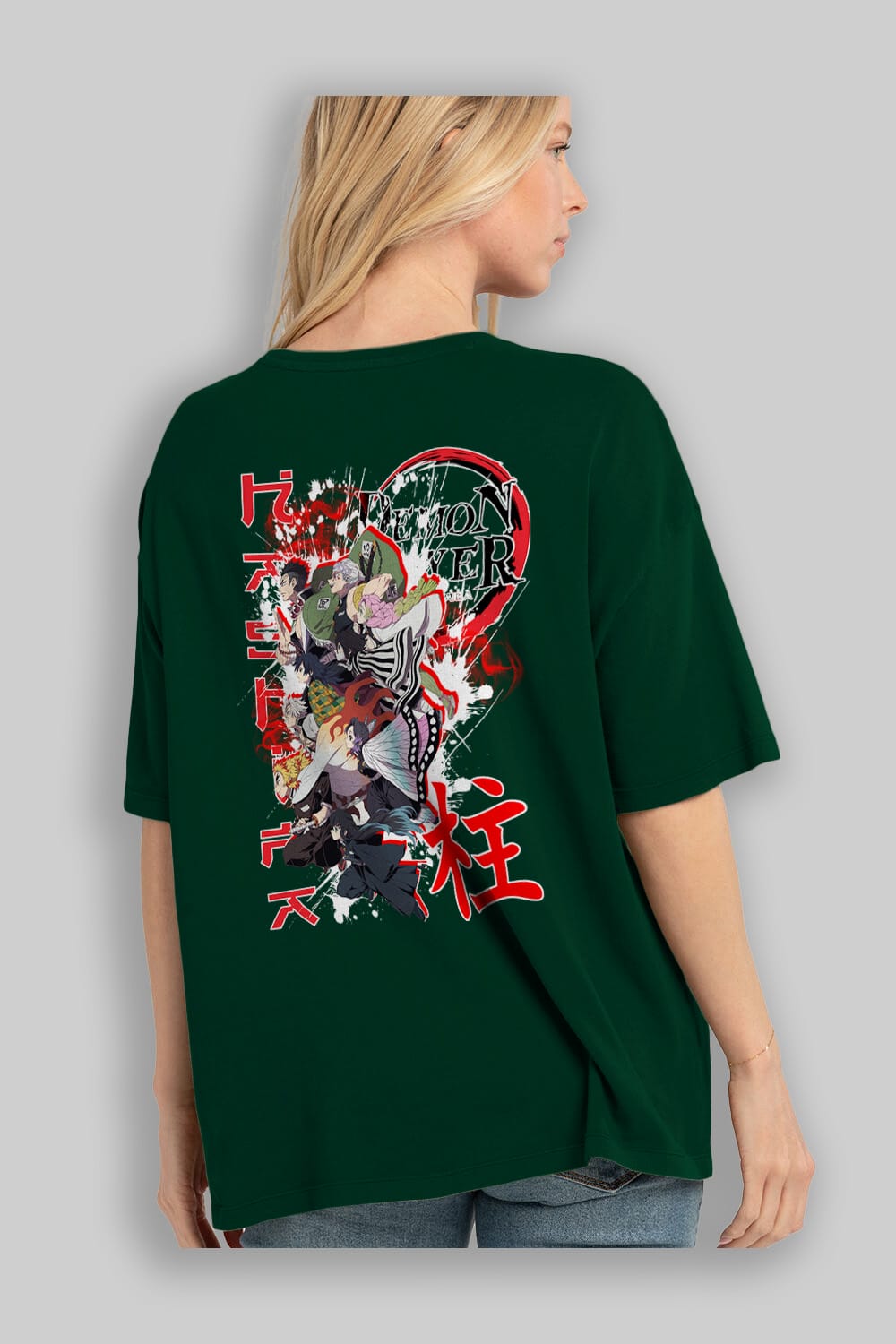 DEMON SLAYER SLAYERS Anime Arka Baskılı Oversize t-shirt Erkek Kadın Unisex