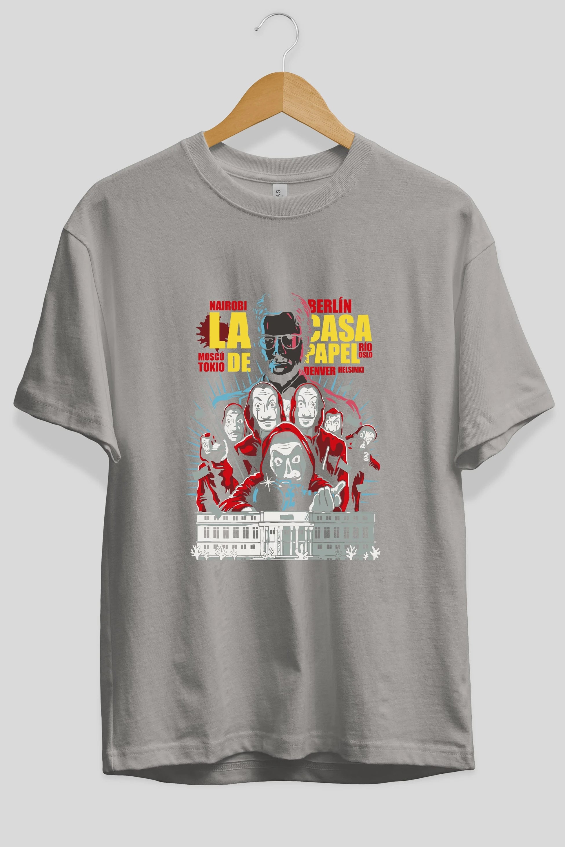 La Casa De Papel (6) Ön Baskılı Oversize t-shirt Erkek Kadın Unisex %100 Pamuk Bisiklet Yaka tişort