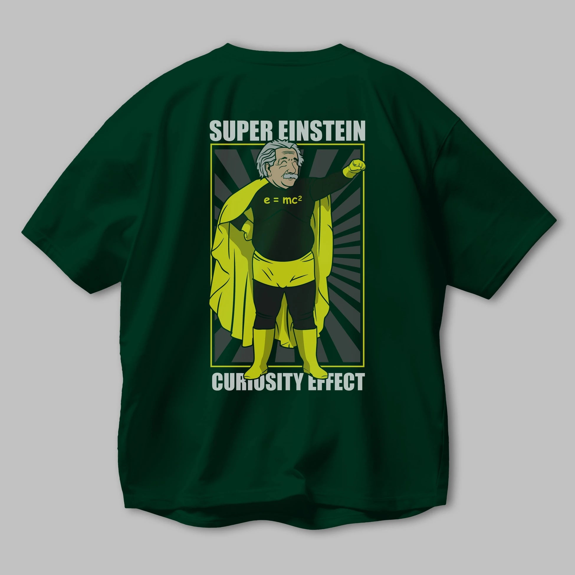 Super Einsten Arka Baskılı Oversize t-shirt Erkek Kadın Unisex %100 Pamuk tişort