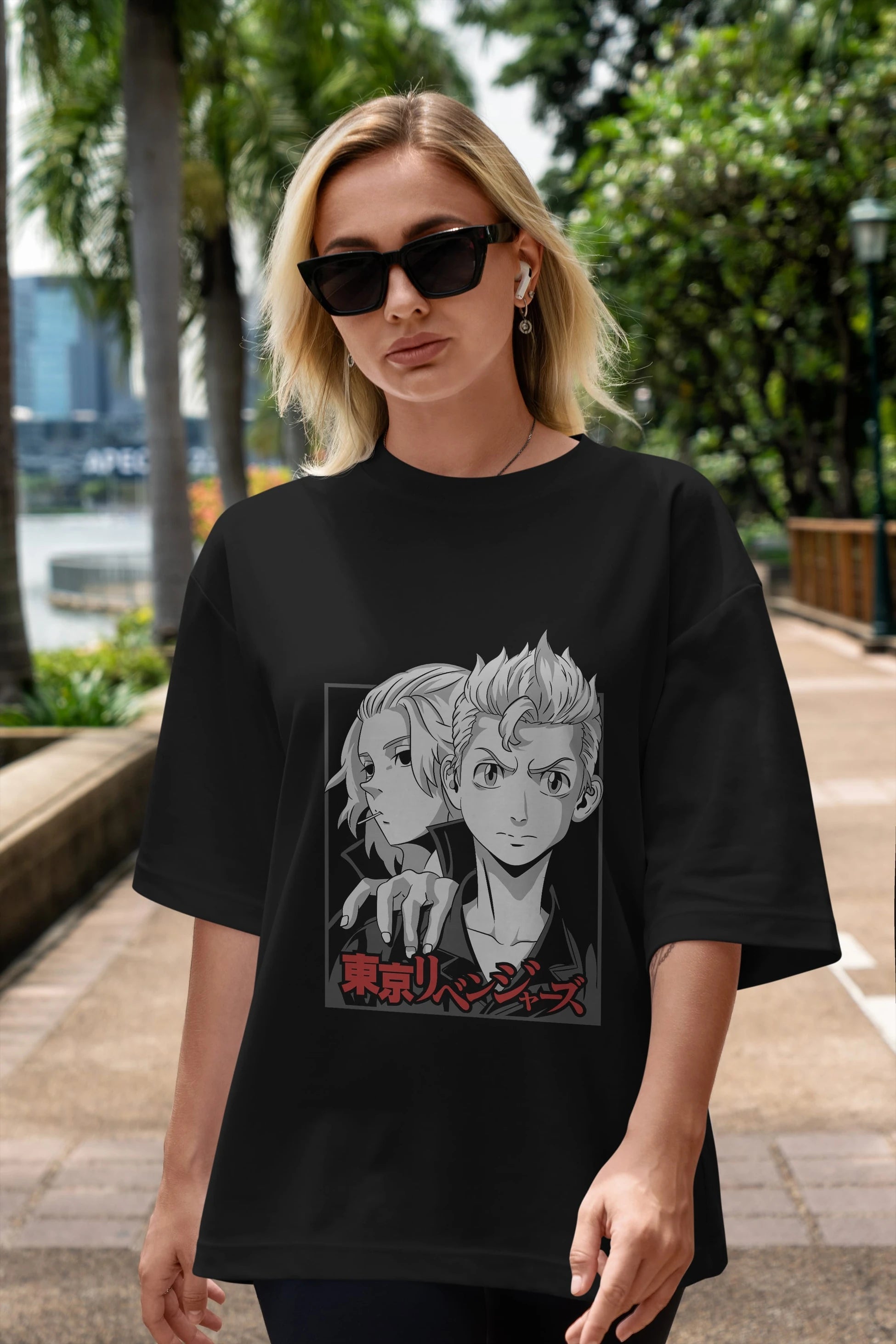 TOKYO REVENGERS Anime Ön Baskılı Oversize t-shirt %100 pamuk Erkek Kadın Unisex