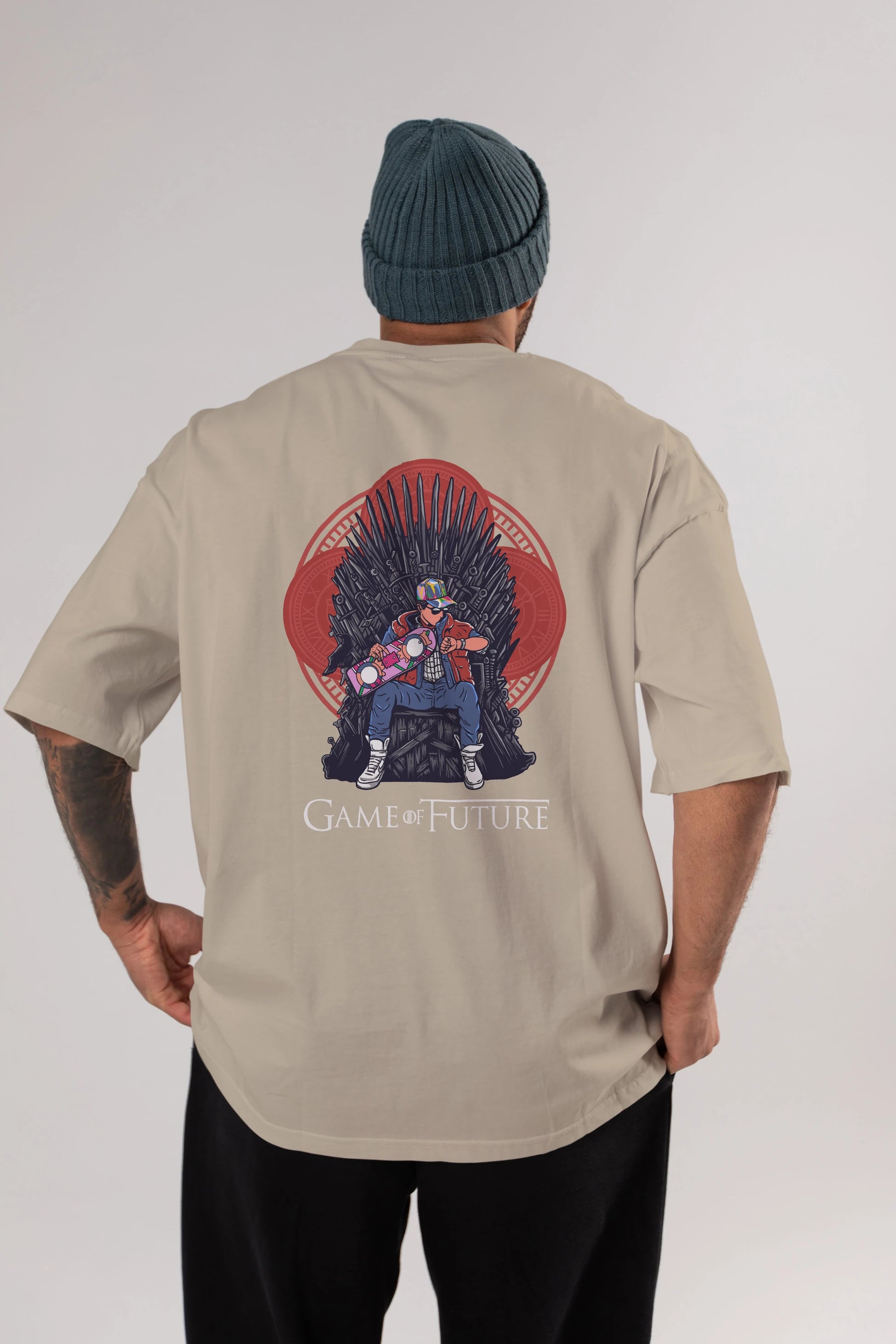 Game Of Future Arka Baskılı Oversize t-shirt Erkek Kadın Unisex %100 Pamuk