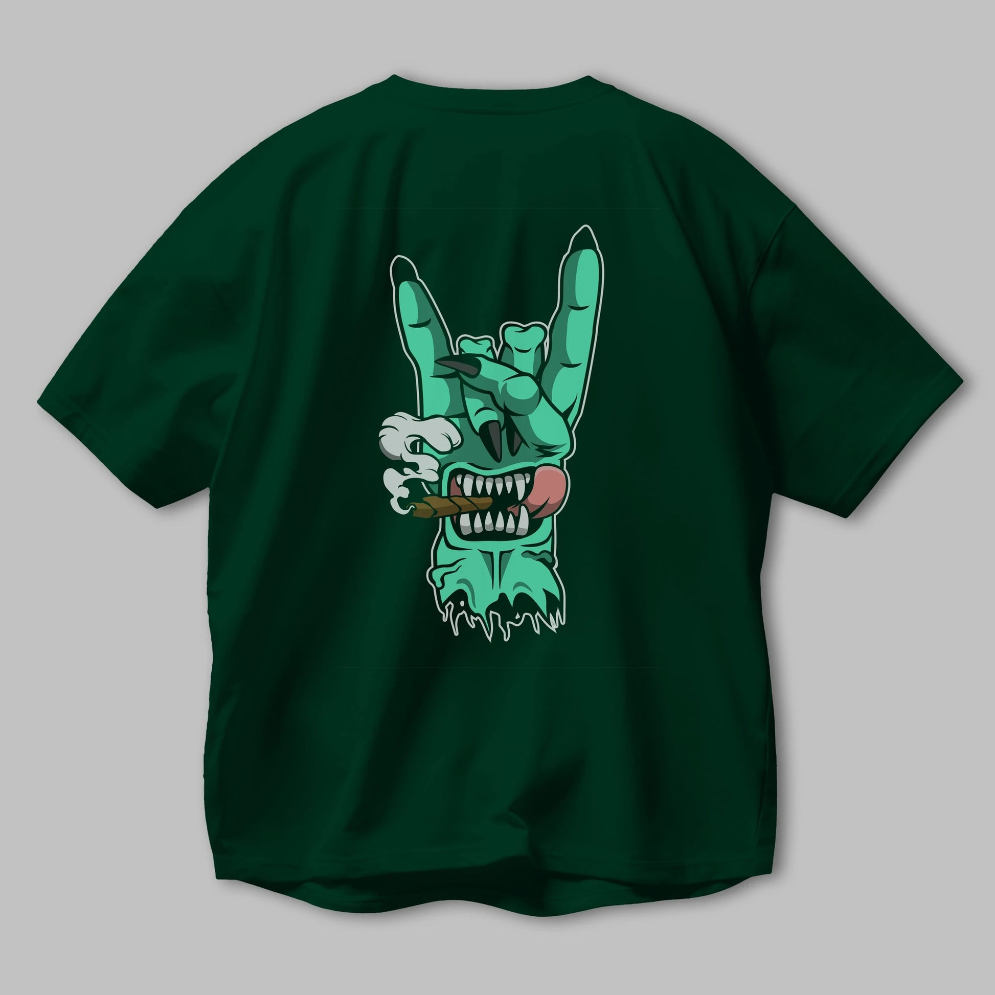 Metal Sign Arka Baskılı Oversize t-shirt Erkek Kadın Unisex %100 Pamuk tişort