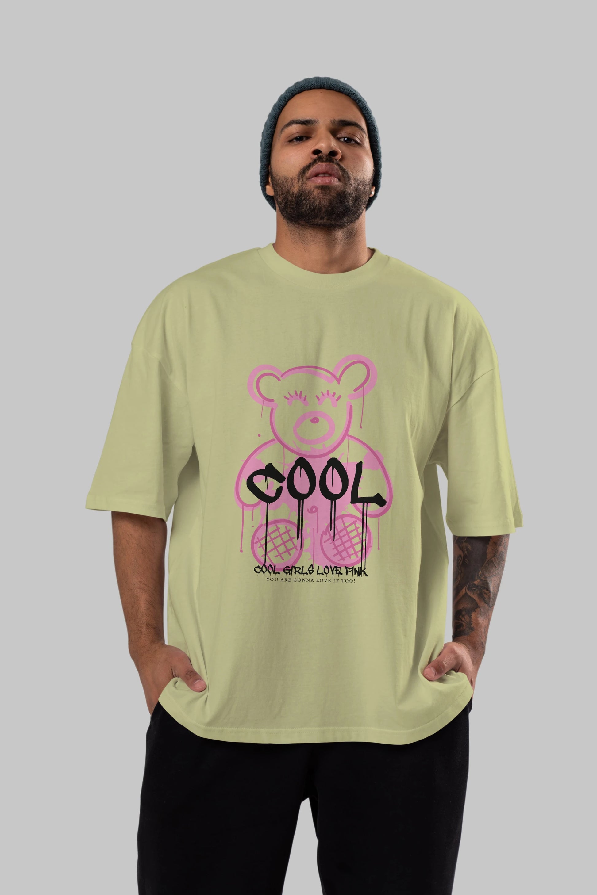 Cool Bear Ön Baskılı Oversize t-shirt Erkek Kadın Unisex