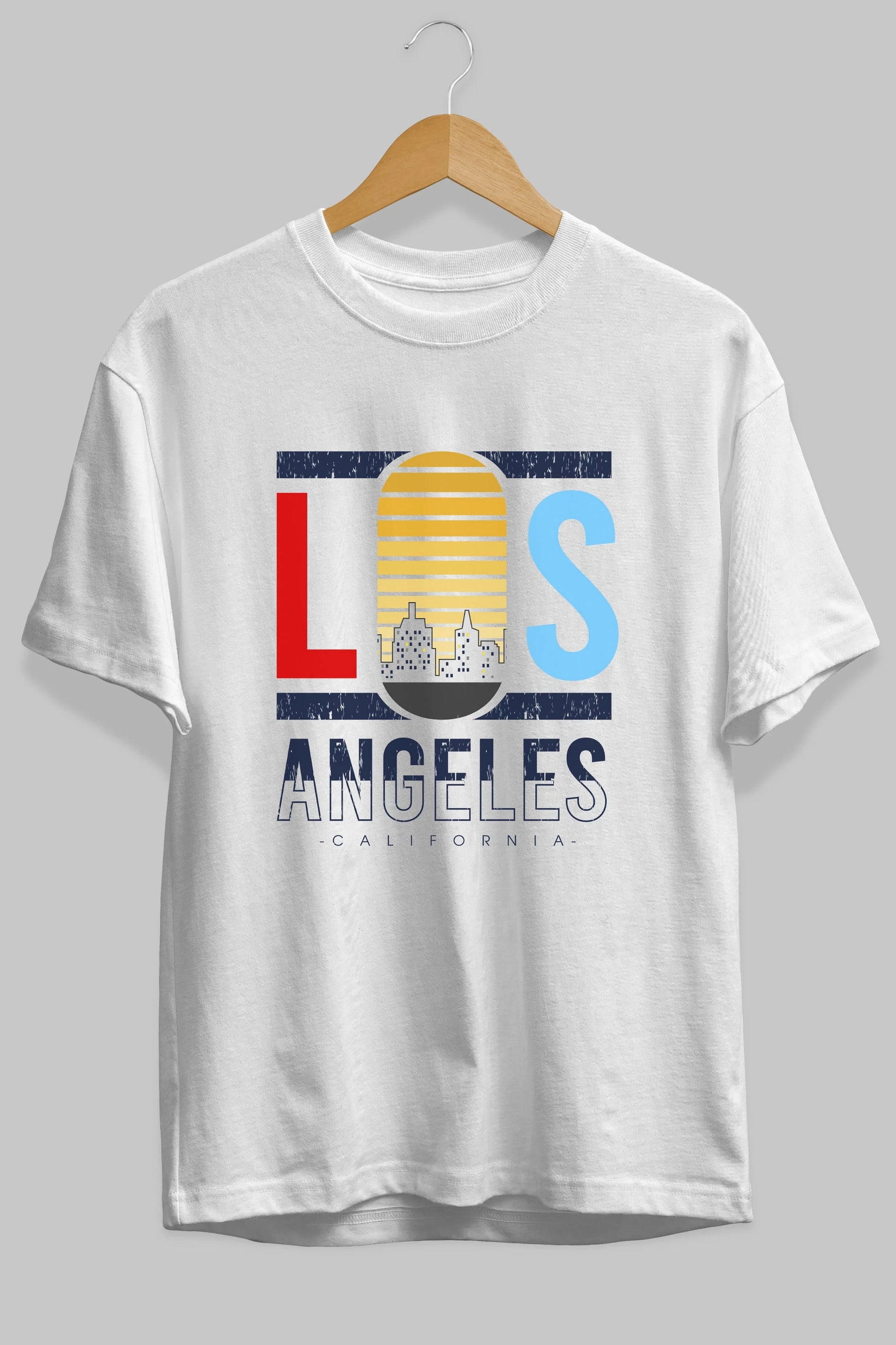 Los Angeles Ön Baskılı Oversize t-shirt Erkek Kadın Unisex