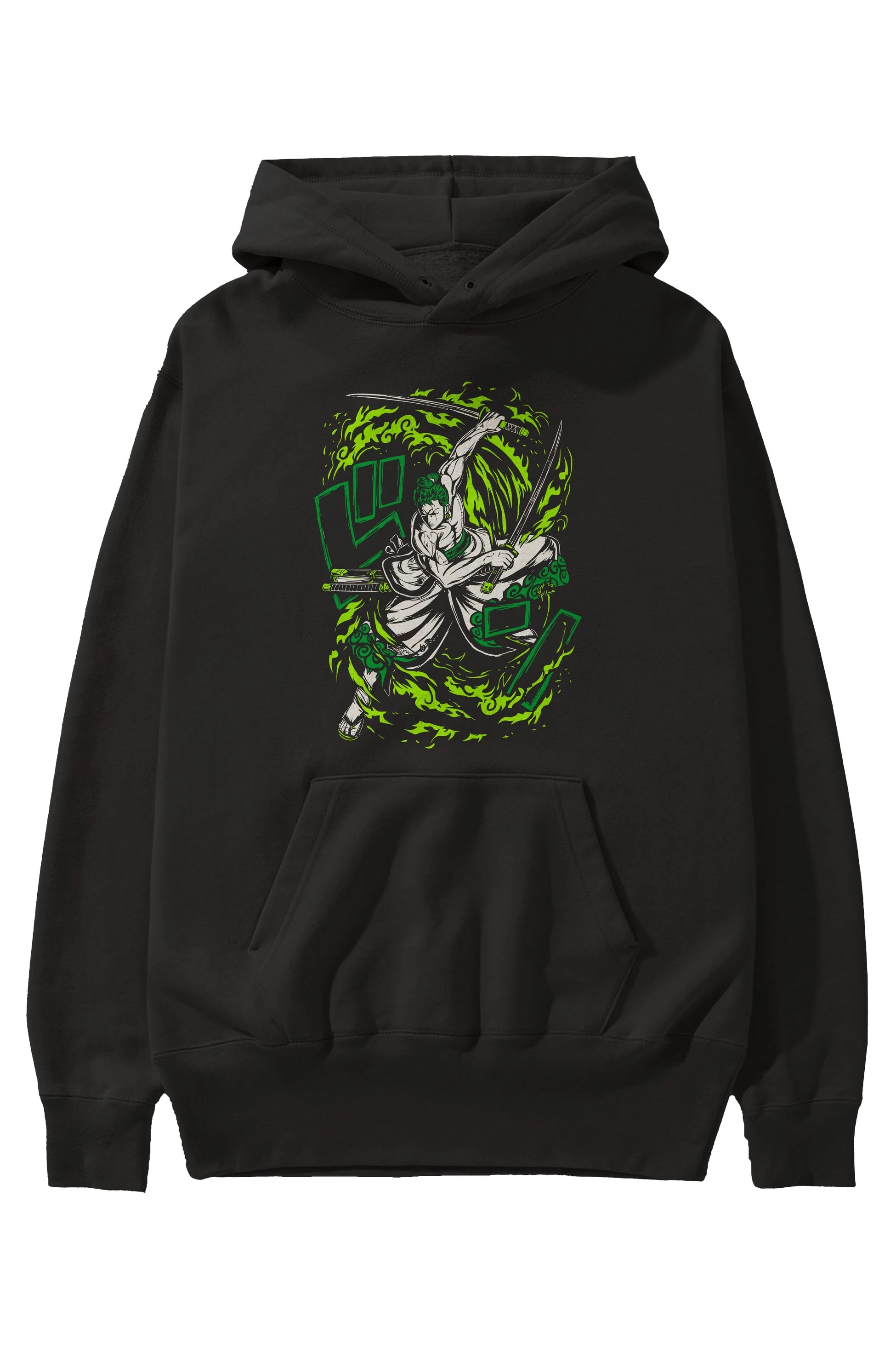 ZORO-ONE PIECE (2) Anime Ön Baskılı Hoodie Oversize Kapüşonlu Sweatshirt Erkek Kadın Unisex