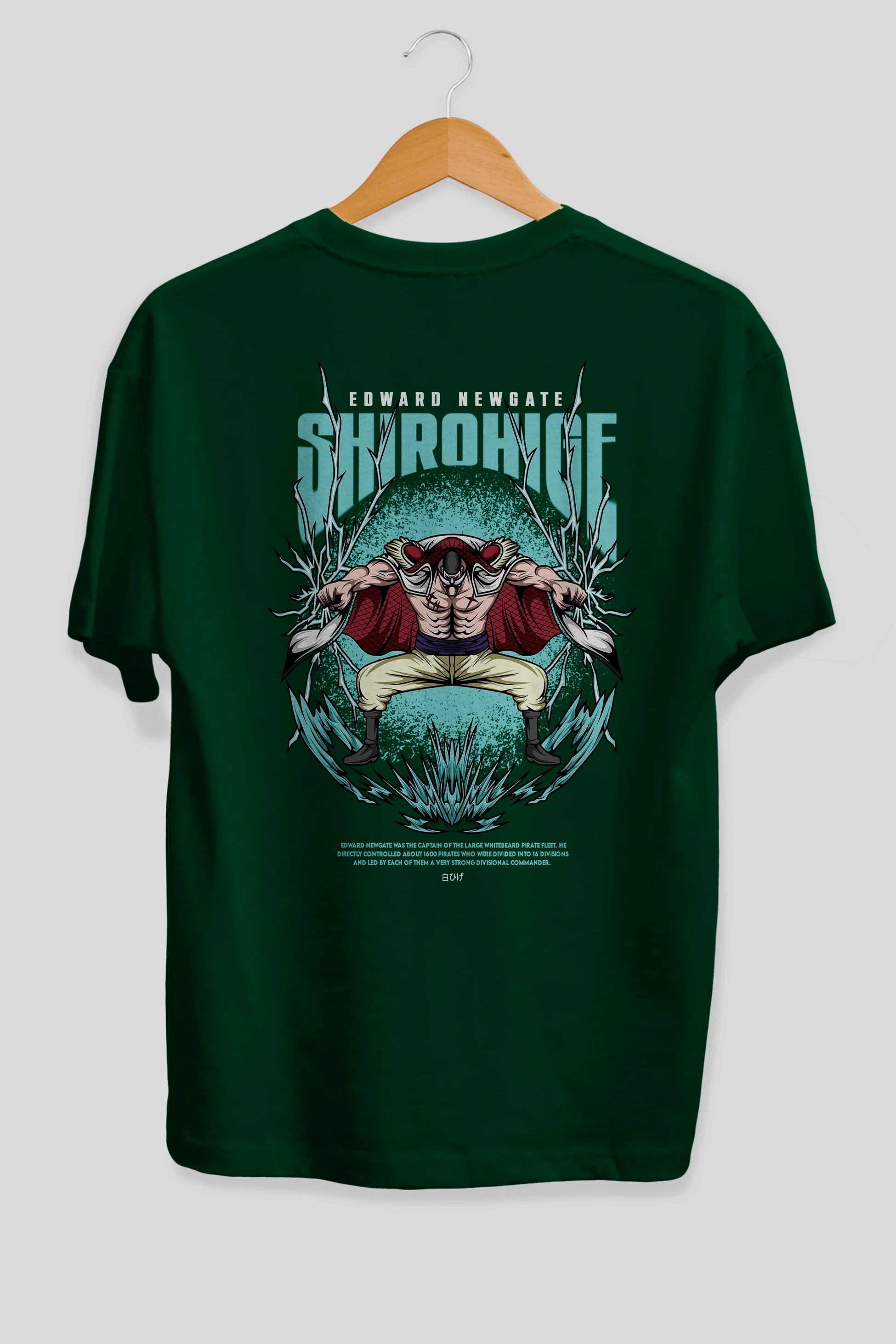 Shirohige Anime Arka Baskılı Oversize t-shirt Erkek Kadın Unisex