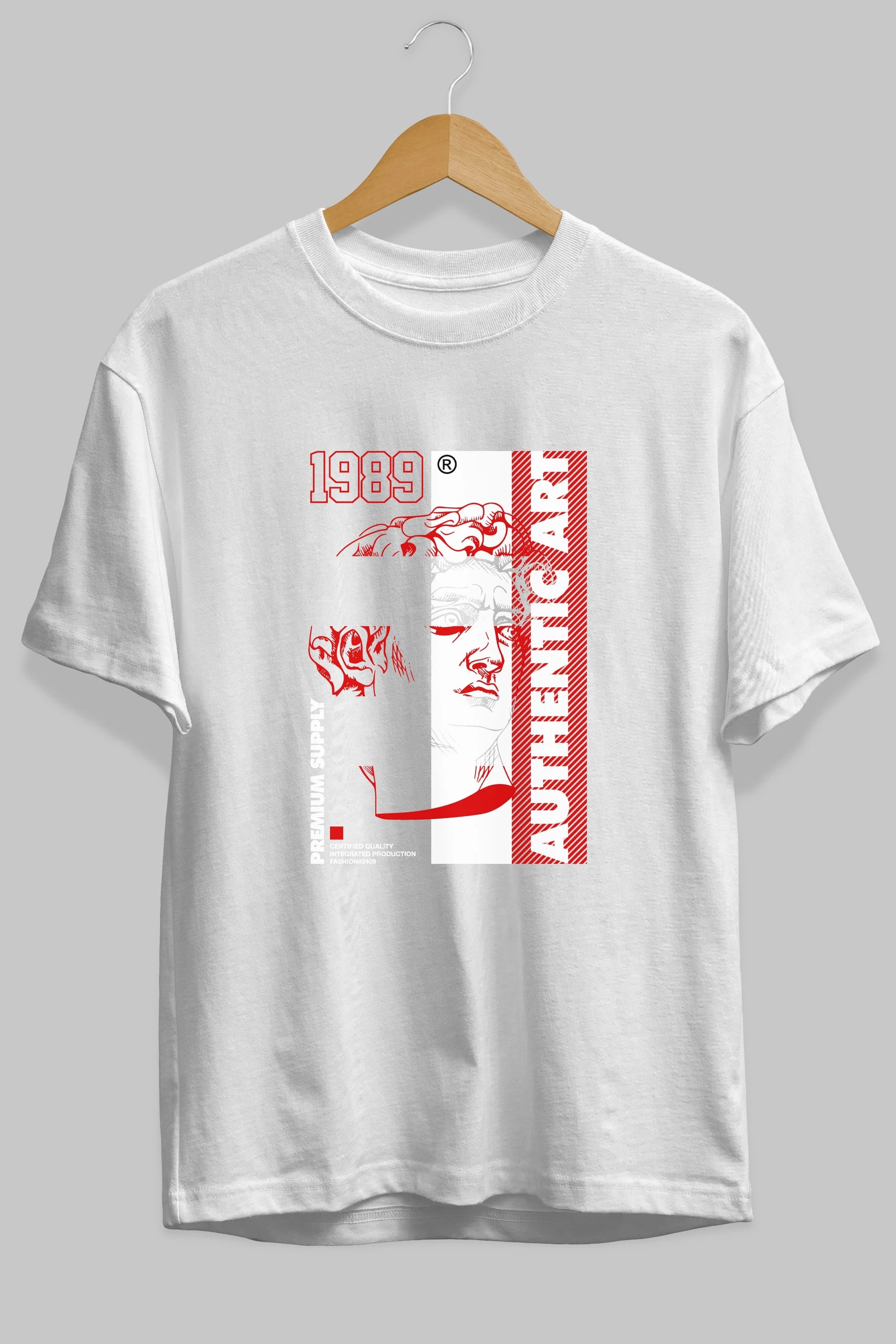 Authentic Art Ön Baskılı Oversize t-shirt Erkek Kadın Unisex