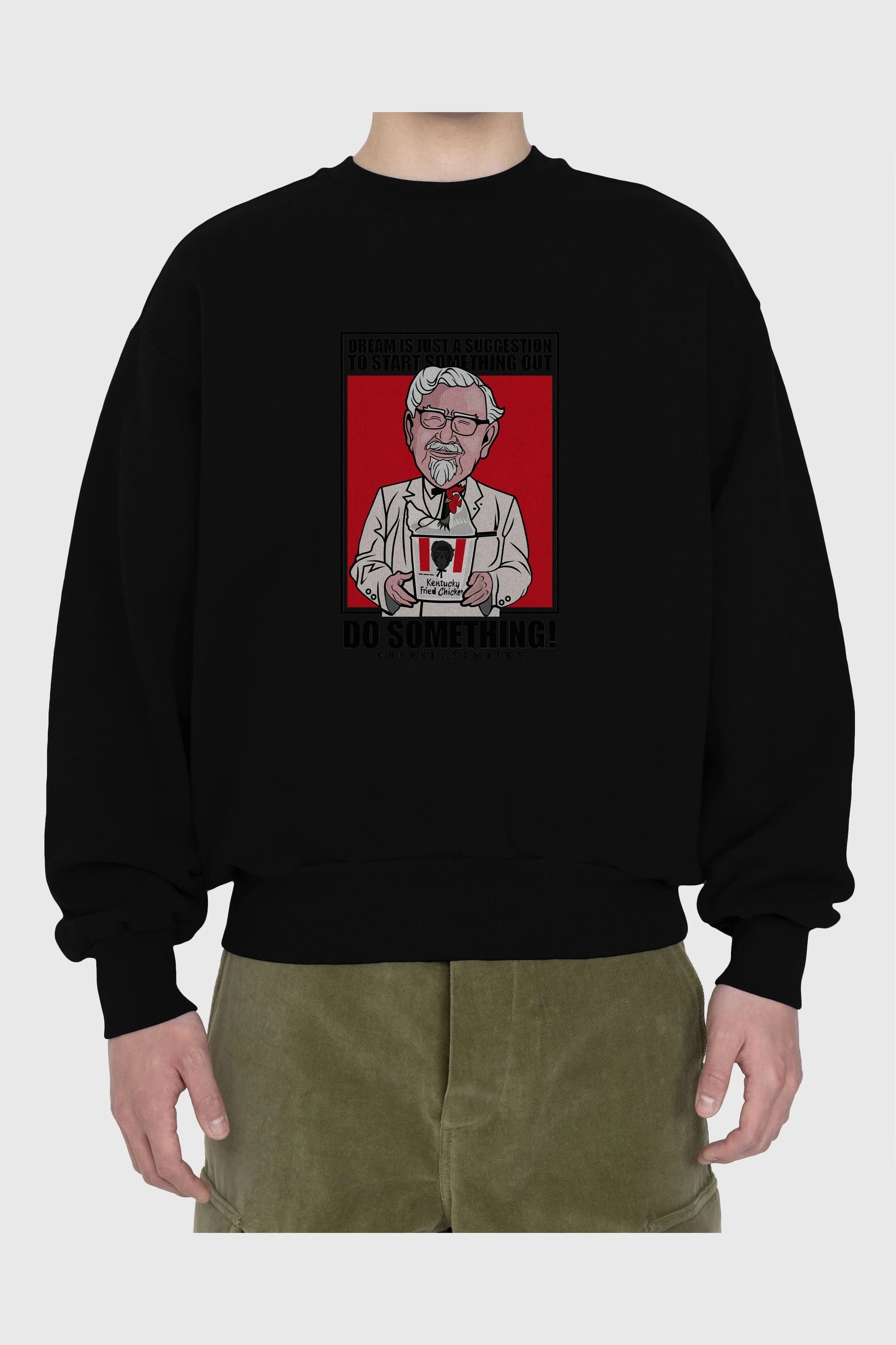 Colonel Sanders Ön Baskılı Oversize Sweatshirt Erkek Kadın Unisex