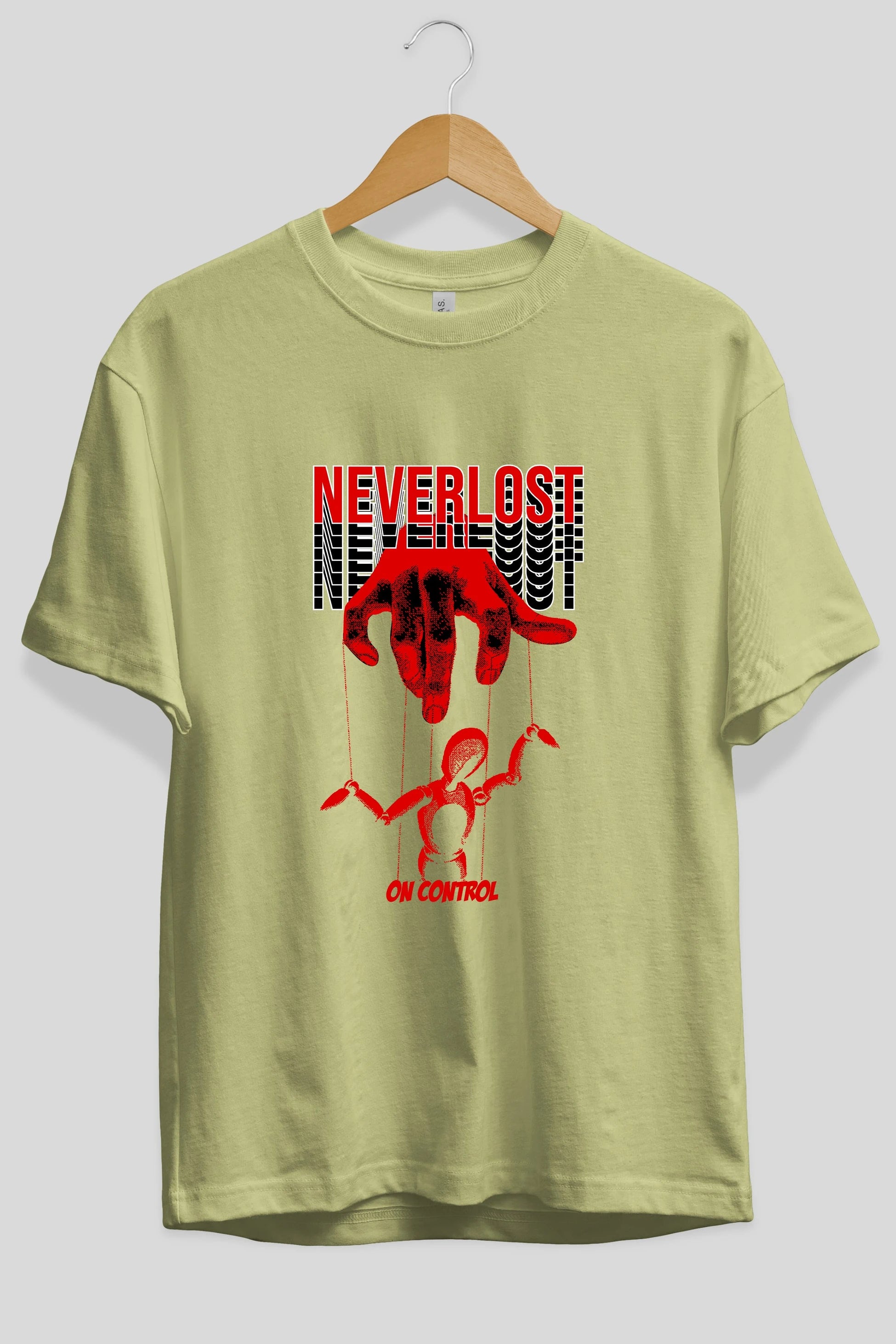 Neverlost on Control Ön Baskılı Oversize t-shirt Erkek Kadın Unisex