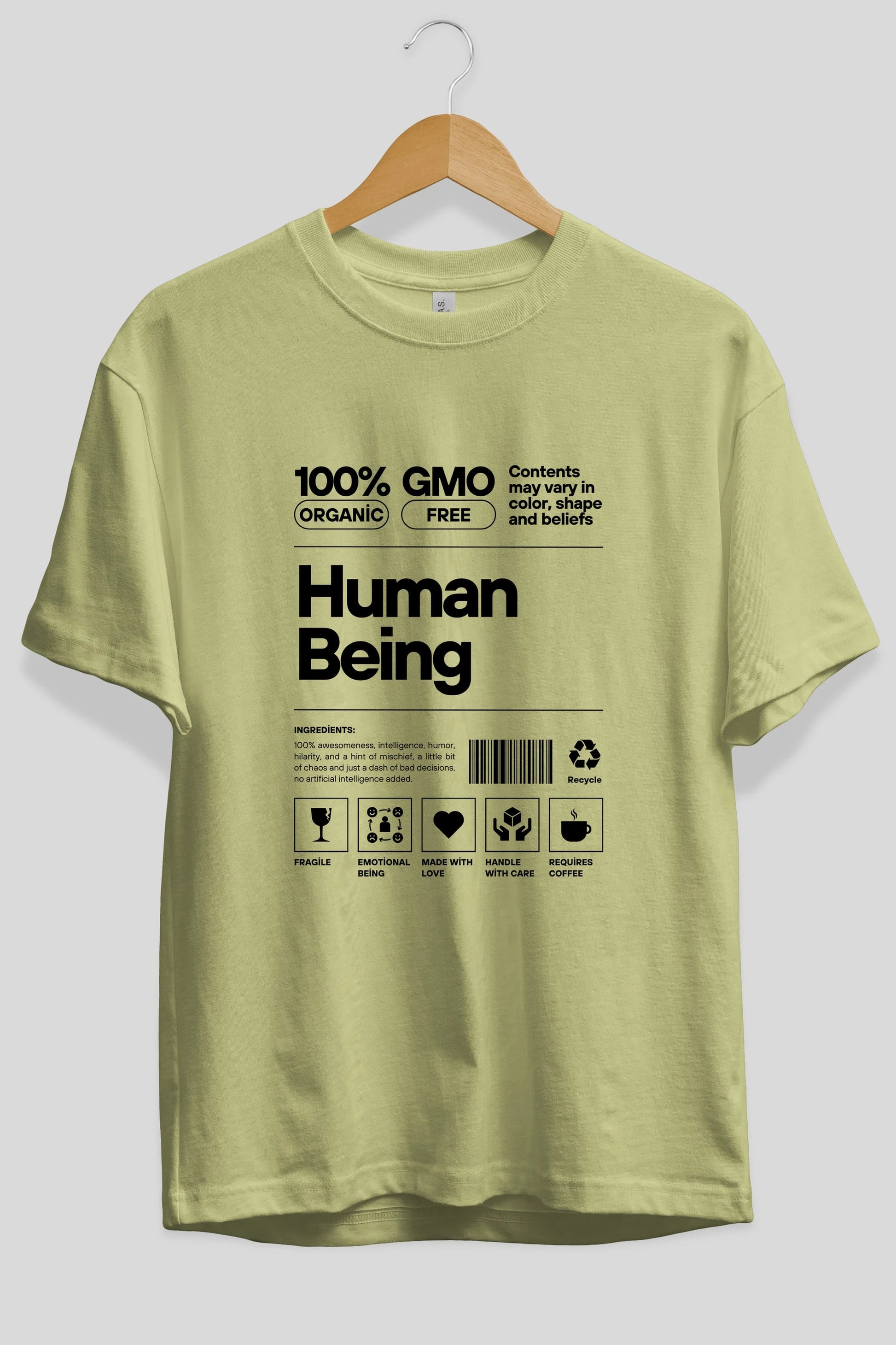 Human Being Ön Baskılı Oversize t-shirt Erkek Kadın Unisex