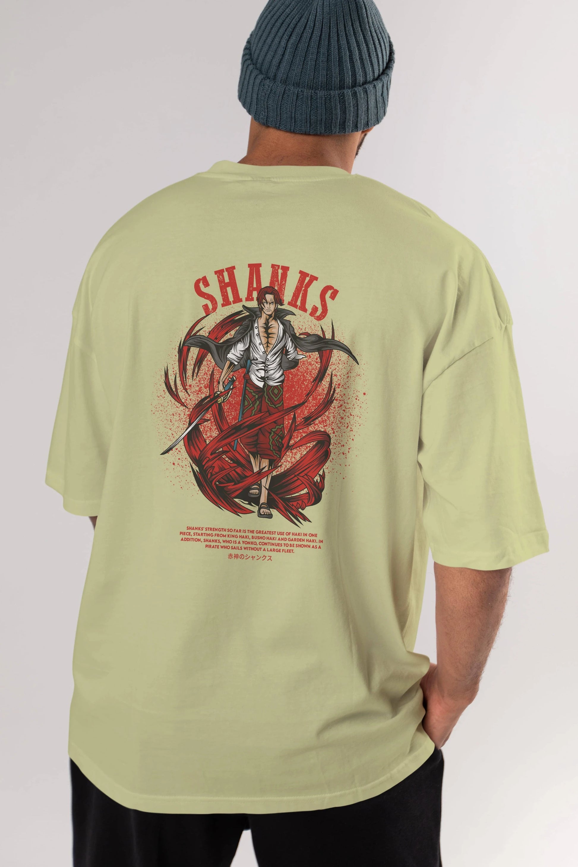 Shanks Anime Arka Baskılı Oversize t-shirt Erkek Kadın Unisex