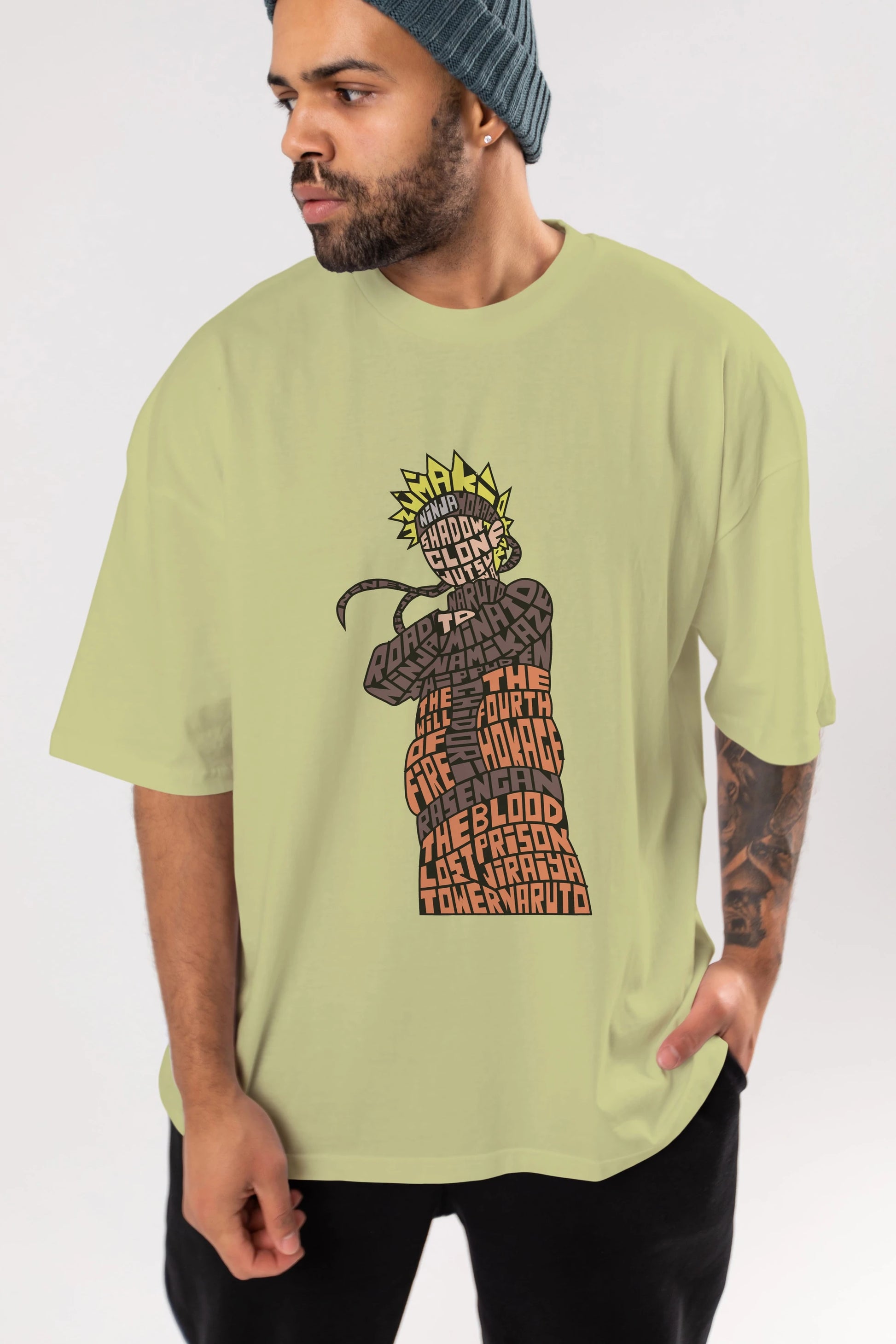 Rasengan Ön Baskılı Oversize t-shirt %100 pamuk Erkek Kadın Unisex