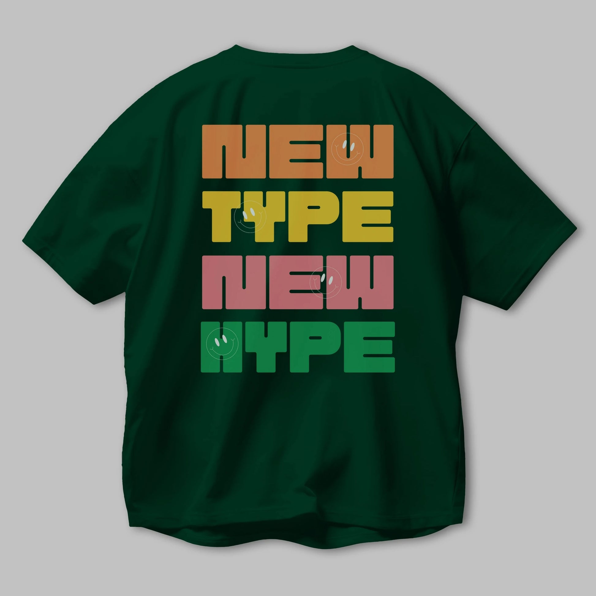 New Type New Hype Yazılı Arka Baskılı Oversize t-shirt Erkek Kadın Unisex