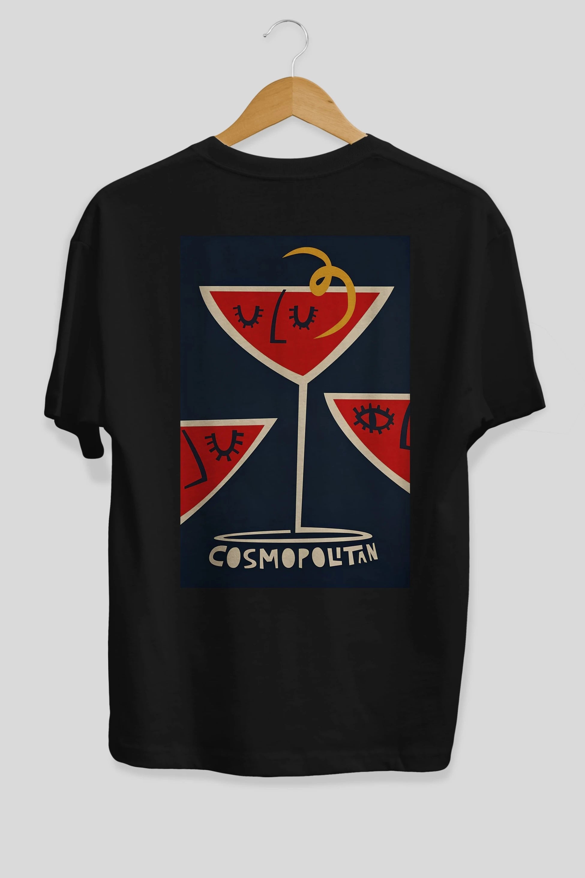 Cosmopolitan 4 Arka Baskılı Oversize t-shirt Erkek Kadın Unisex %100 Pamuk Bisiklet Yaka tişort