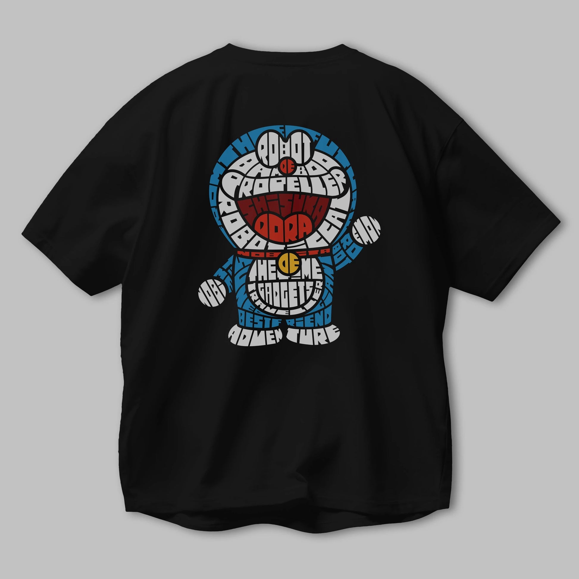 Robotic cat Arka Baskılı Oversize t-shirt %100 pamuk Erkek Kadın Unisex