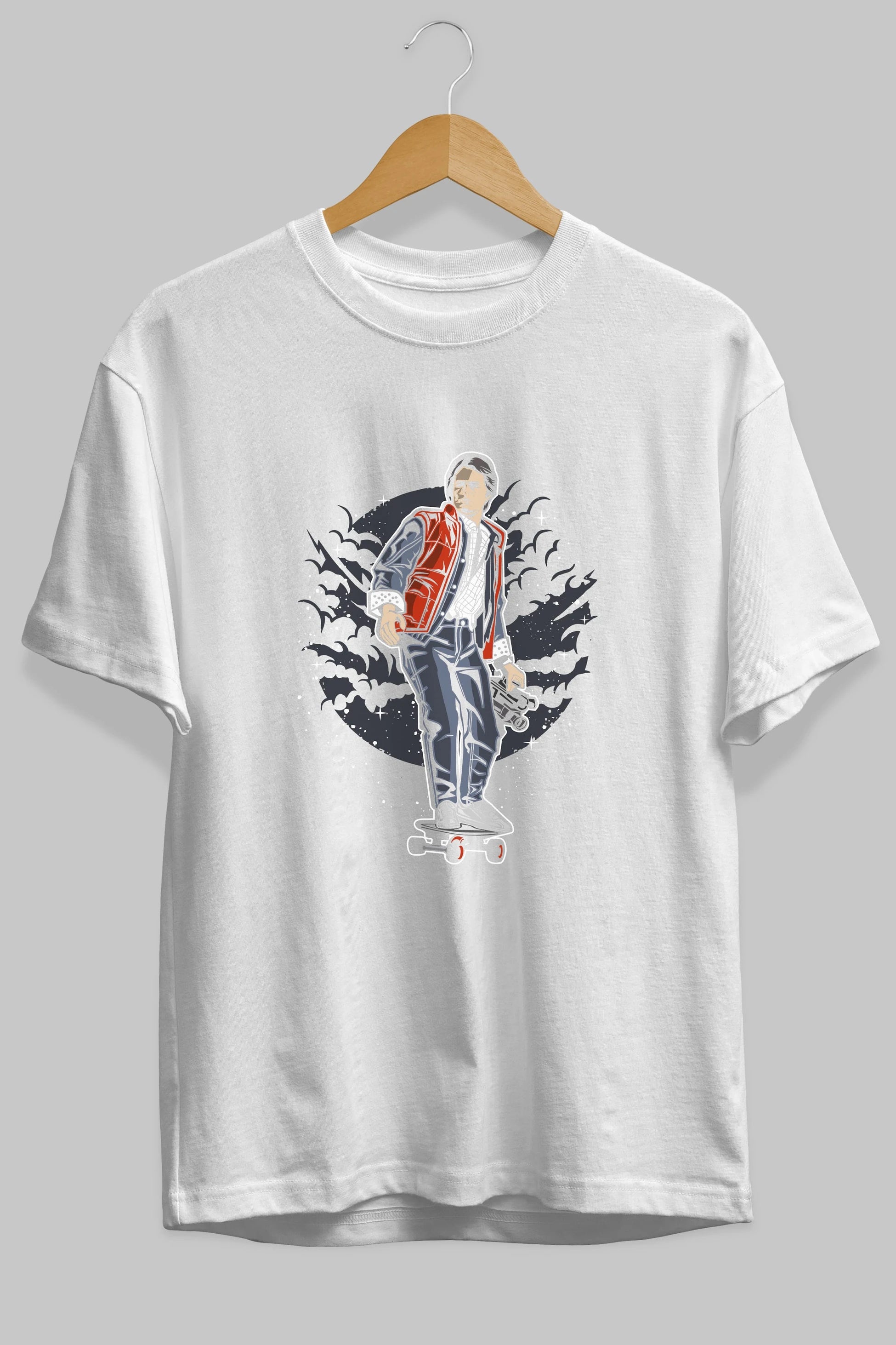 MARTY Ön Baskılı Oversize t-shirt Erkek Kadın Unisex %100 Pamuk tişort