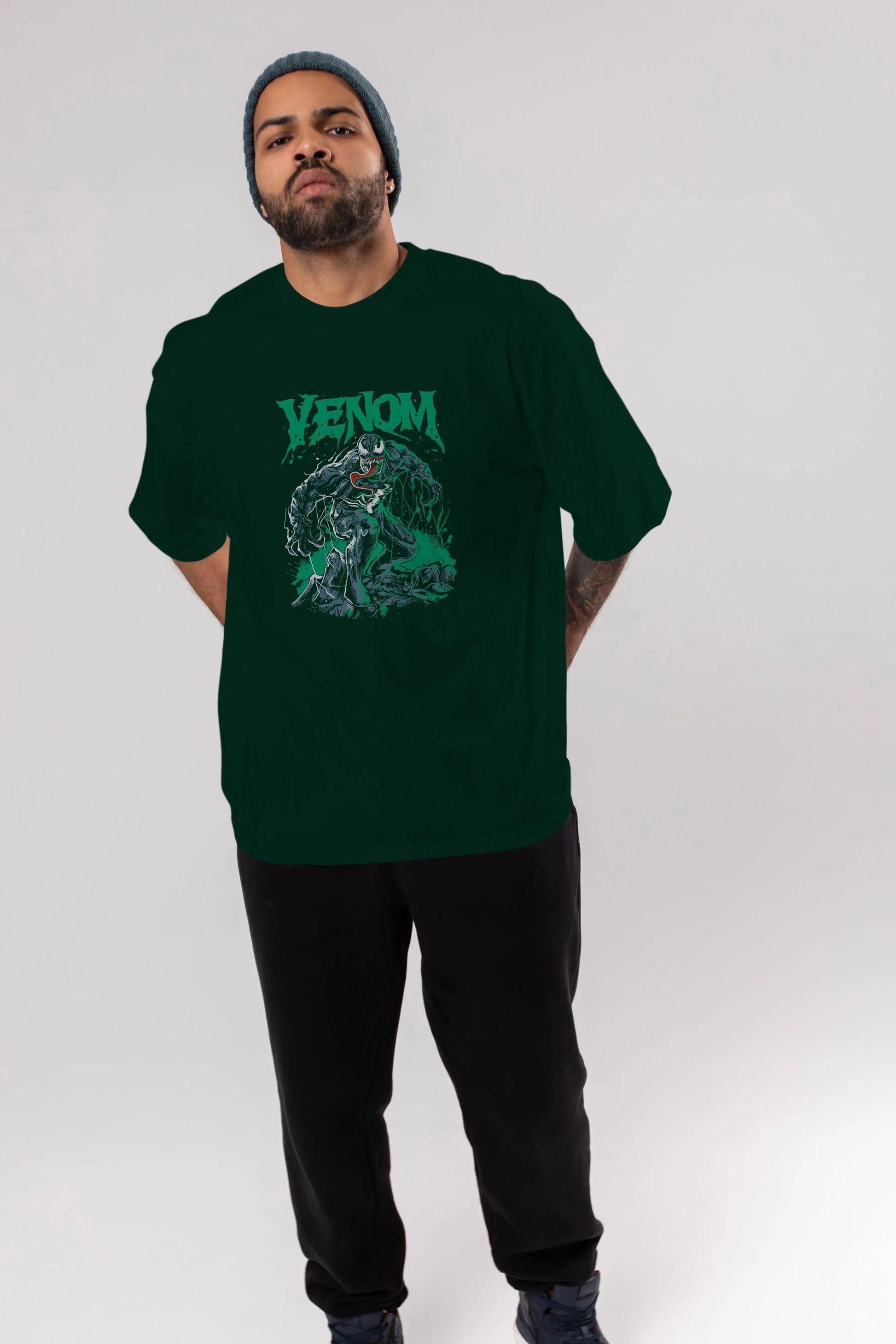 Venom (3) Ön Baskılı Oversize t-shirt Erkek Kadın Unisex %100 Pamuk Bisiklet Yaka tişort