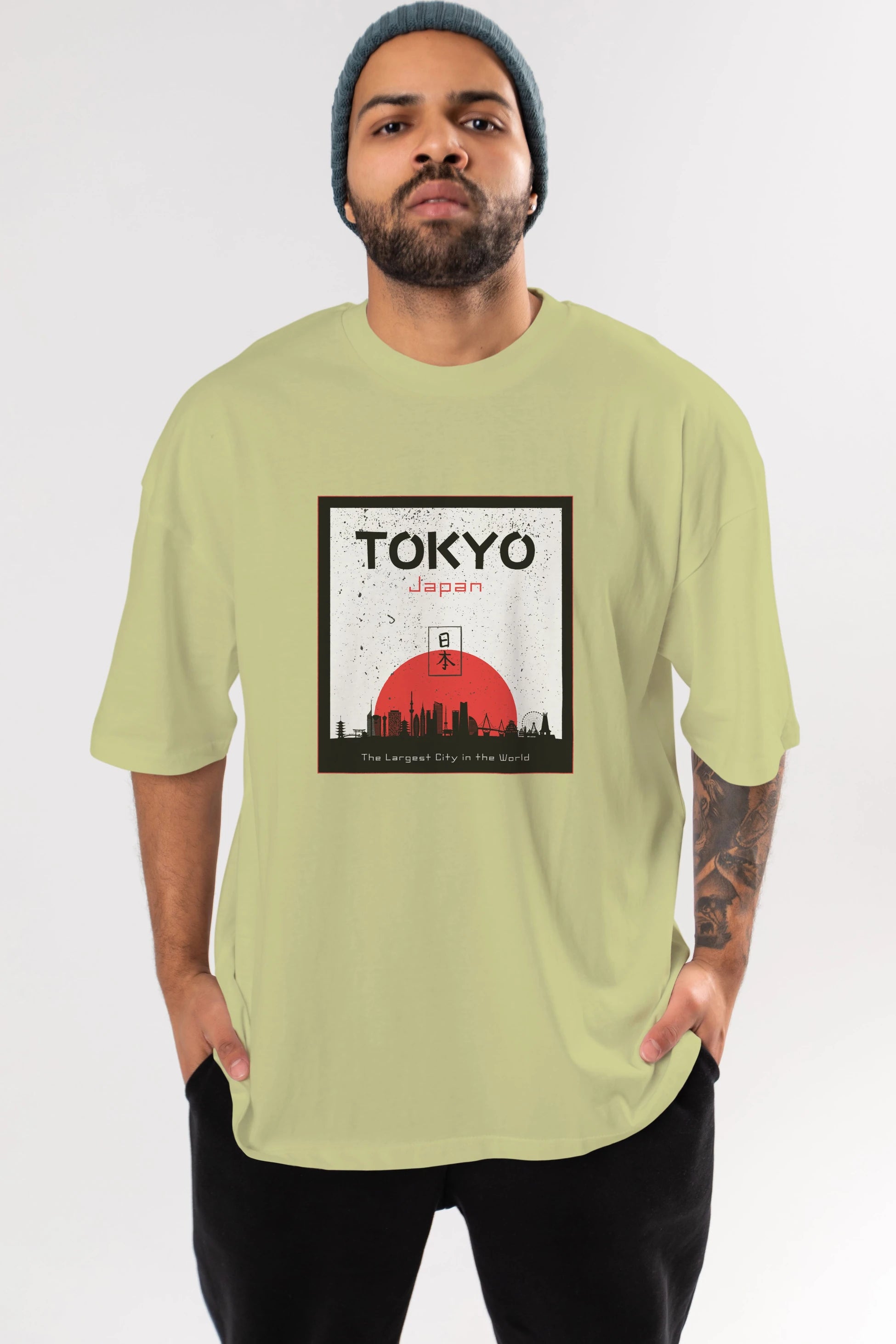 Tokyo Japan Yazılı Ön Baskılı Oversize t-shirt Erkek Kadın Unisex