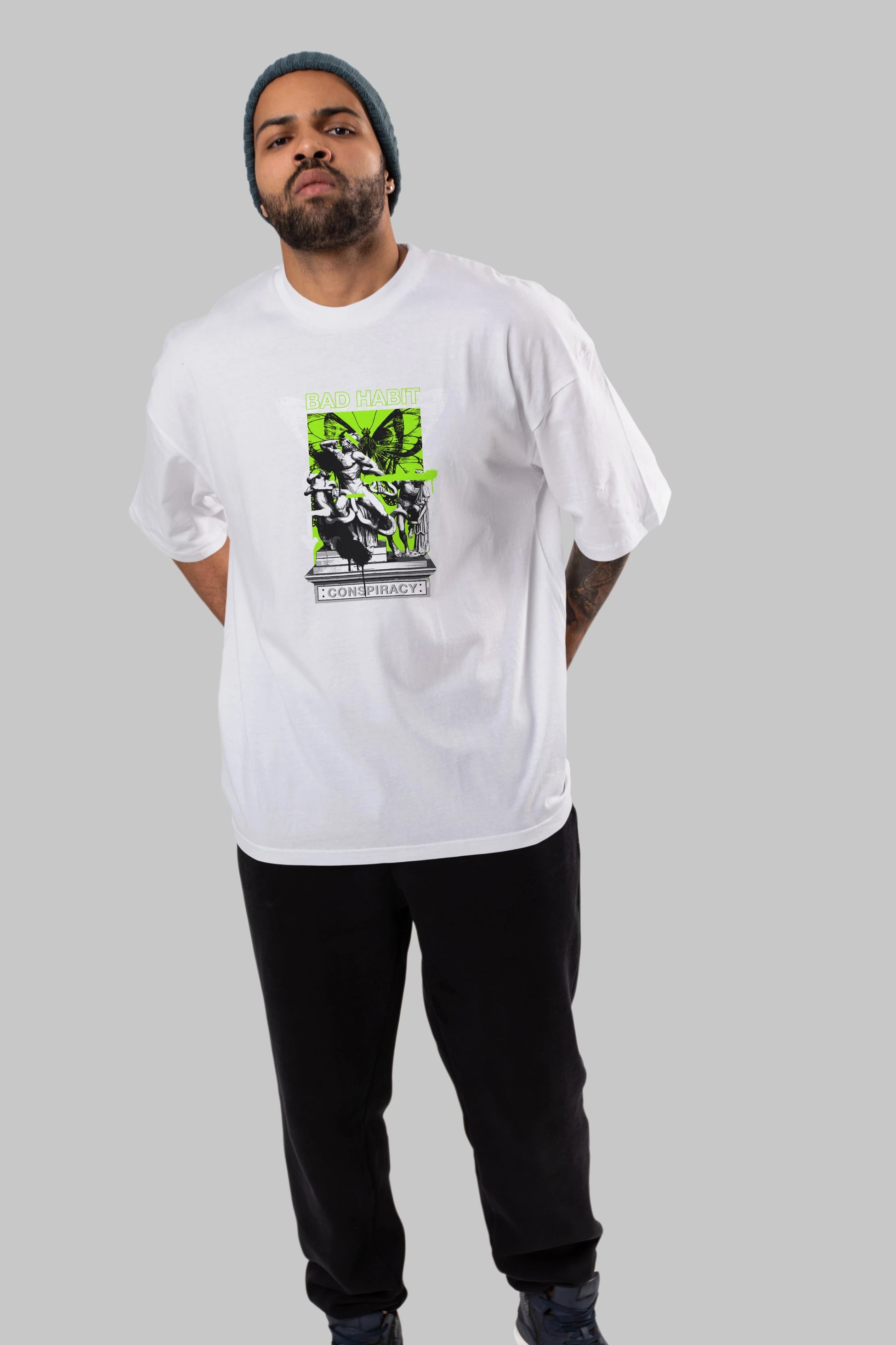 Bad Habit Ön Baskılı Oversize t-shirt Erkek Kadın Unisex