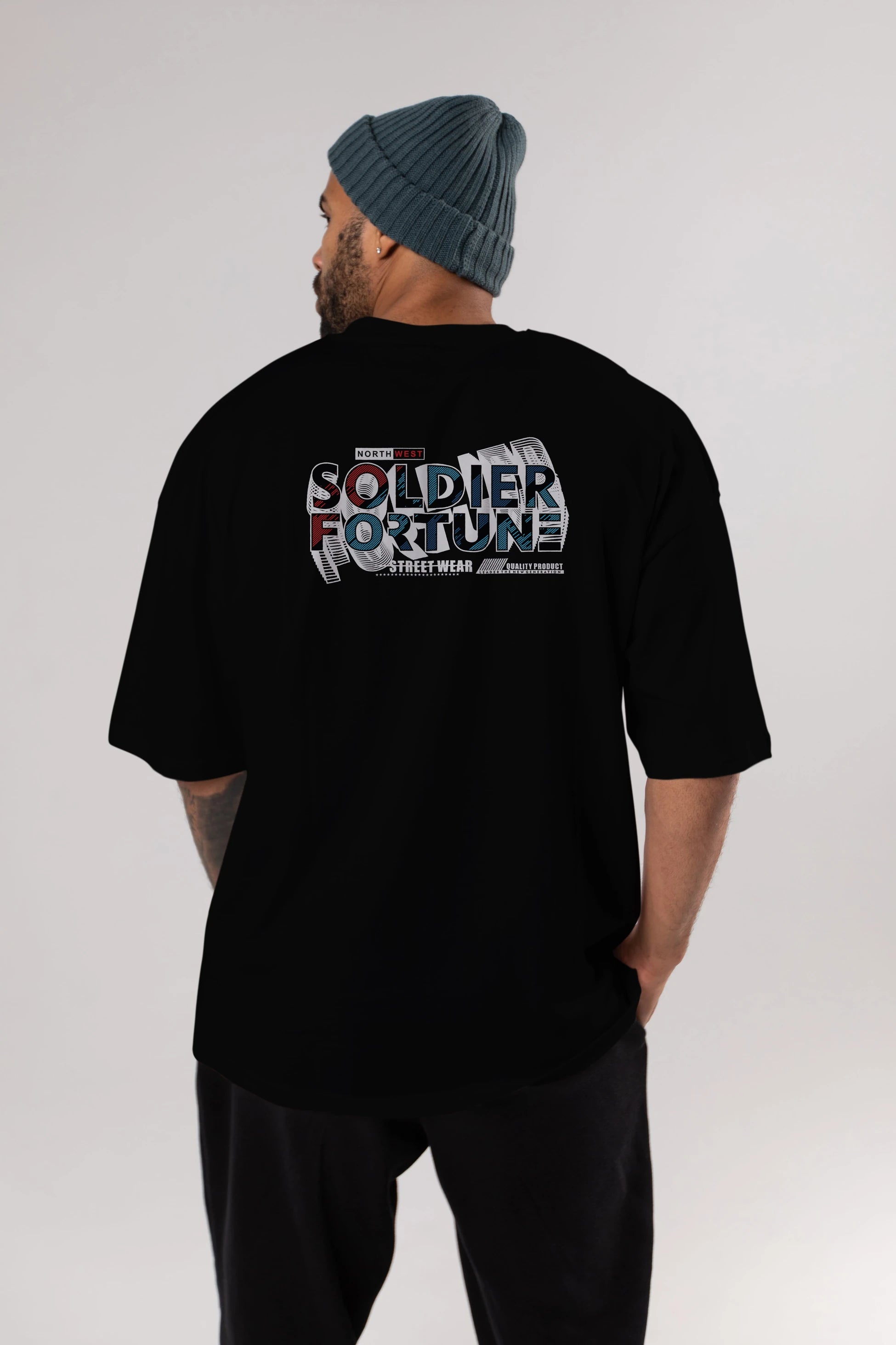Soldier Fortune Arka Baskılı Oversize t-shirt Erkek Kadın Unisex