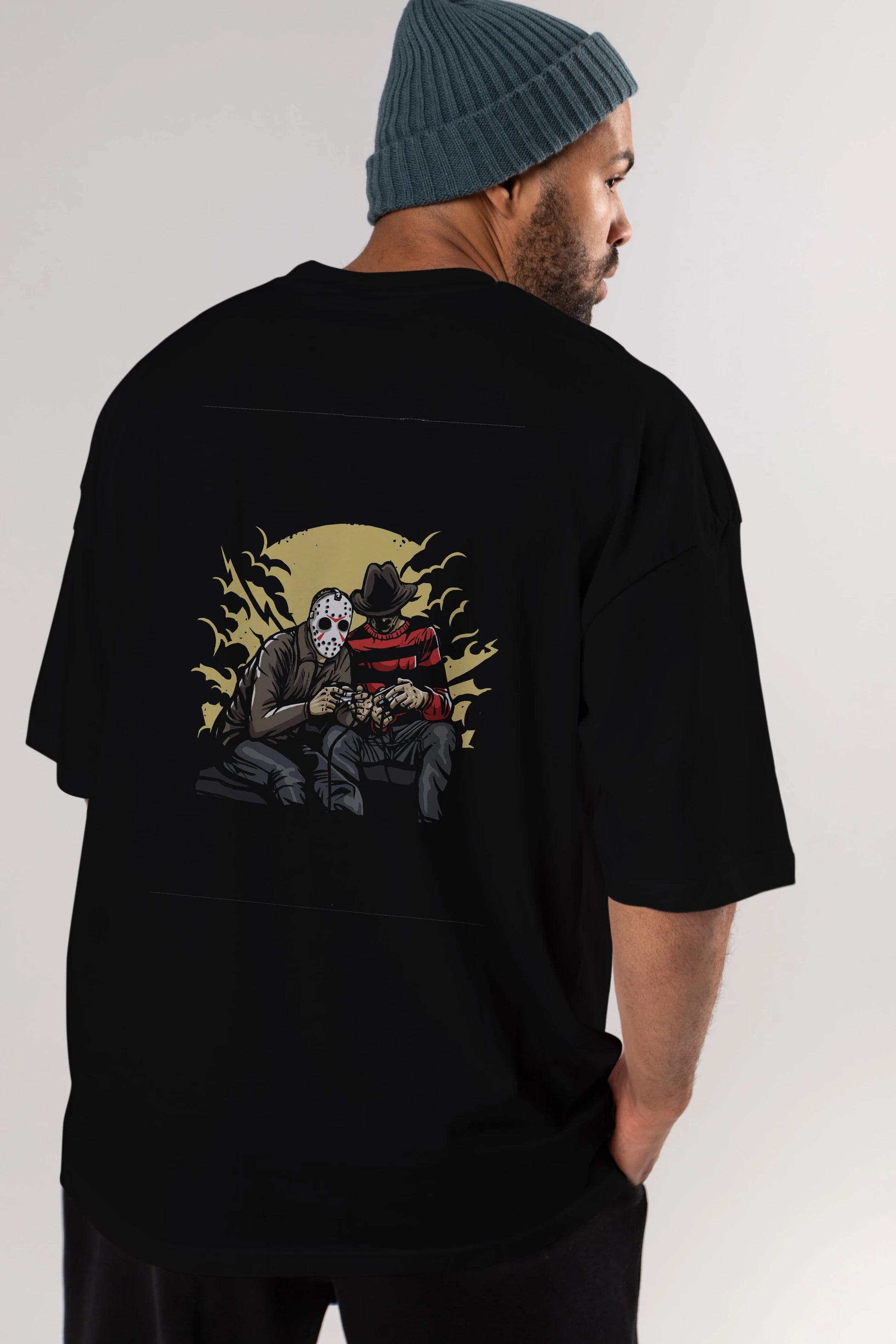 Dark Gamers Arka Baskılı Oversize t-shirt Erkek Kadın Unisex %100 Pamuk