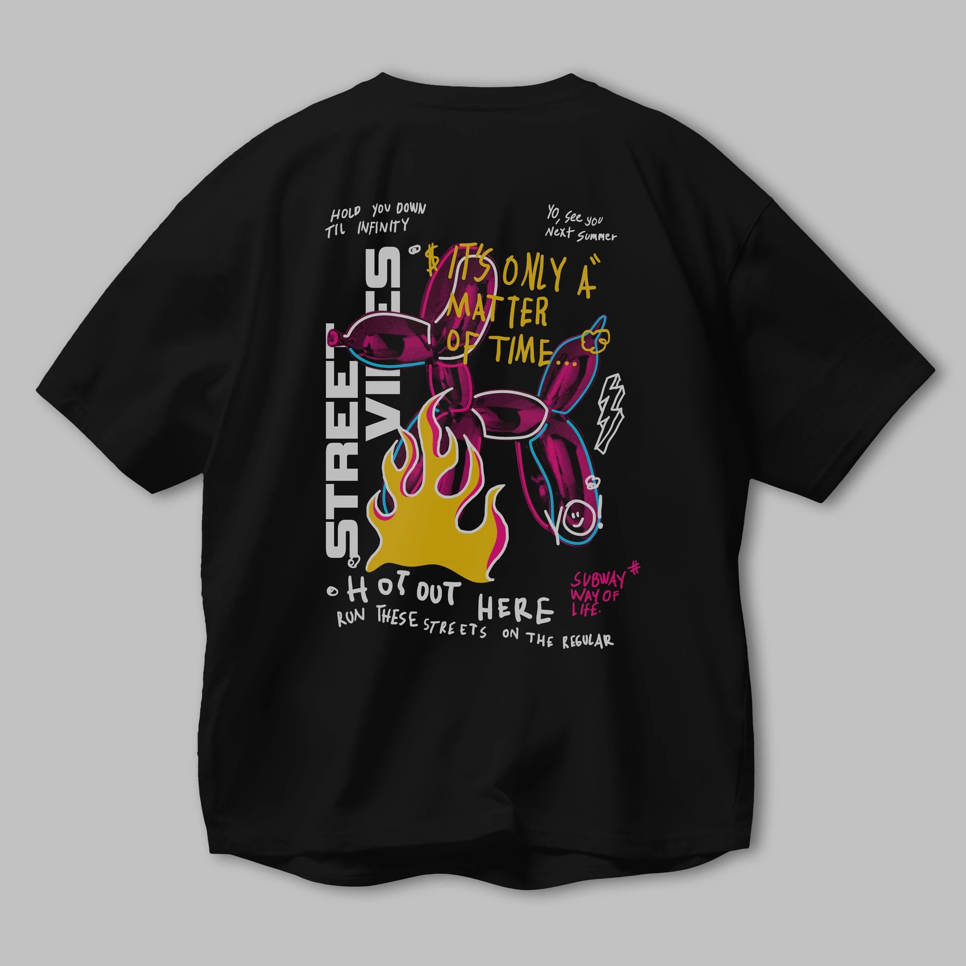 Street Vibes Arka Baskılı Oversize t-shirt Erkek Kadın Unisex