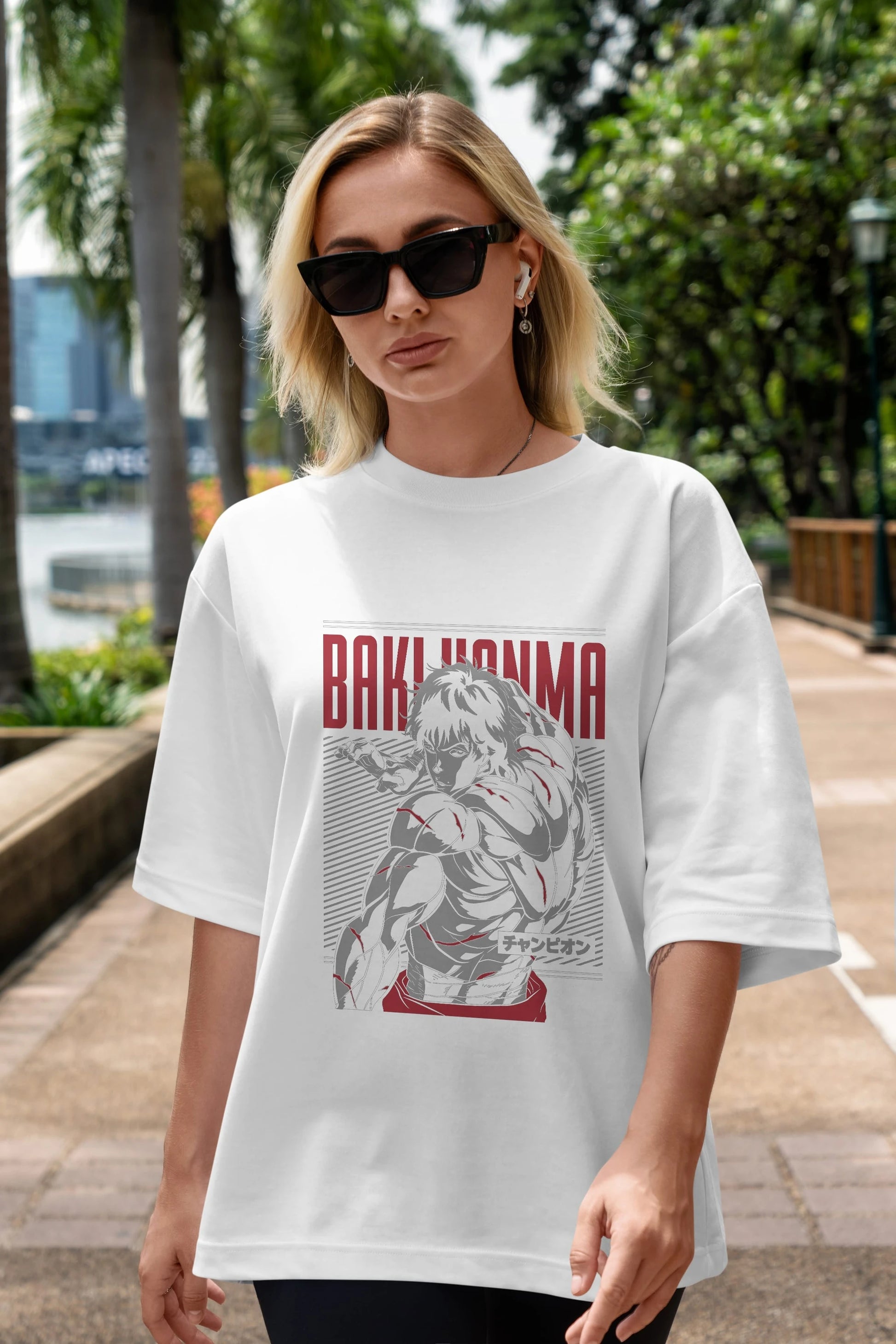 BAKI HANMA Anime Ön Baskılı Oversize t-shirt %100 pamuk Erkek Kadın Unisex
