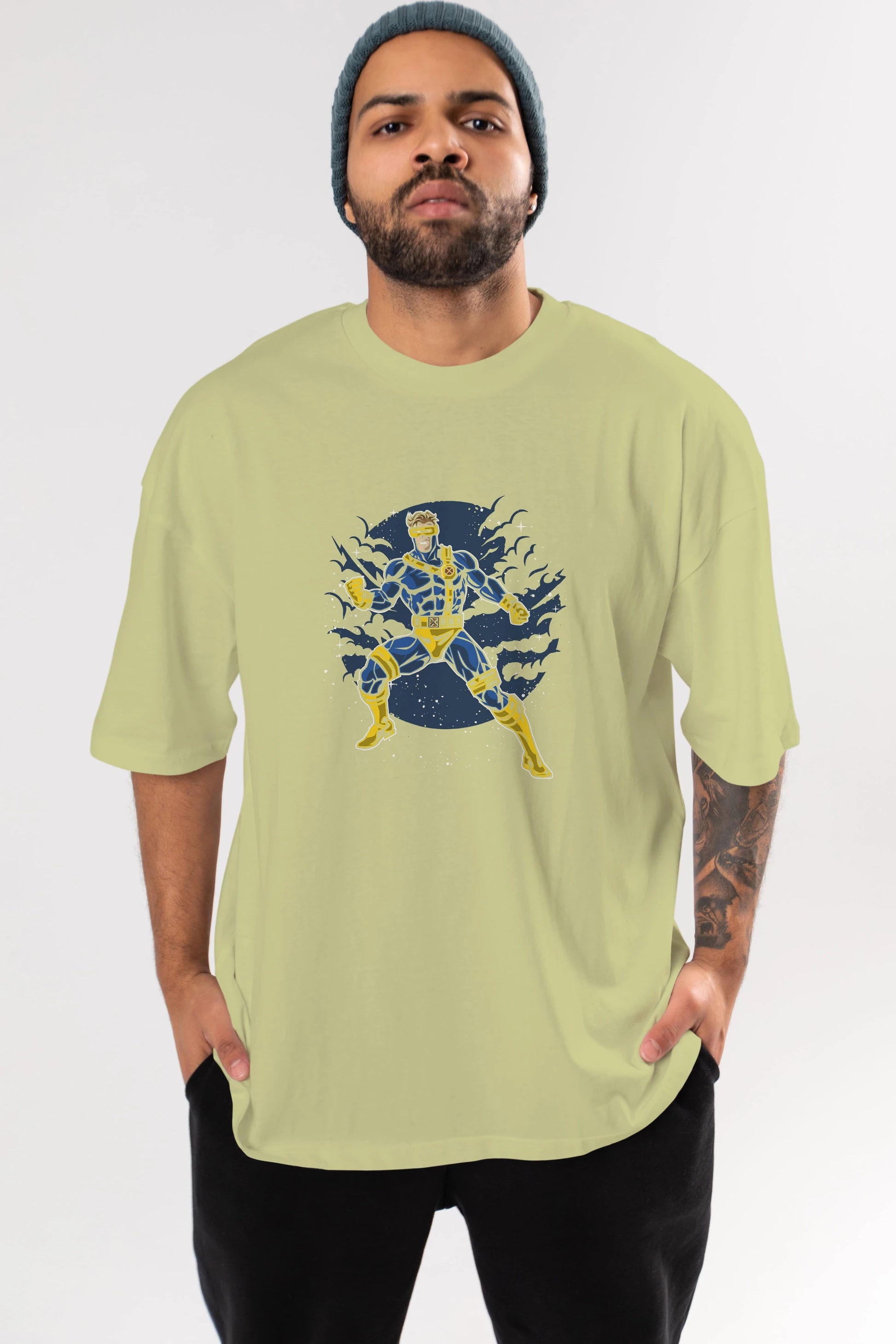 CYCLOPS Ön Baskılı Oversize t-shirt Erkek Kadın Unisex %100 Pamuk tişort